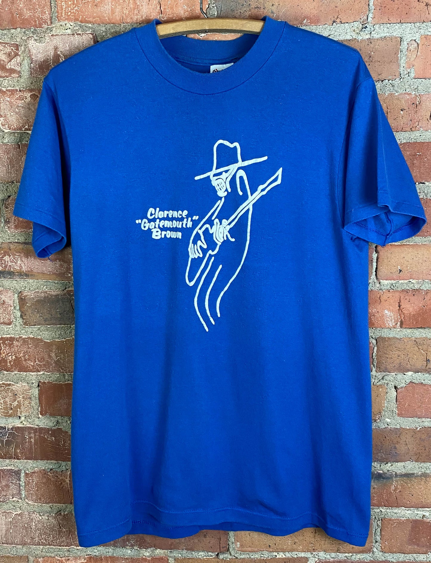 Vintage 90's Clarence "Gatemouth" Brown Concert T Shirt Blue Unisex Medium/Large