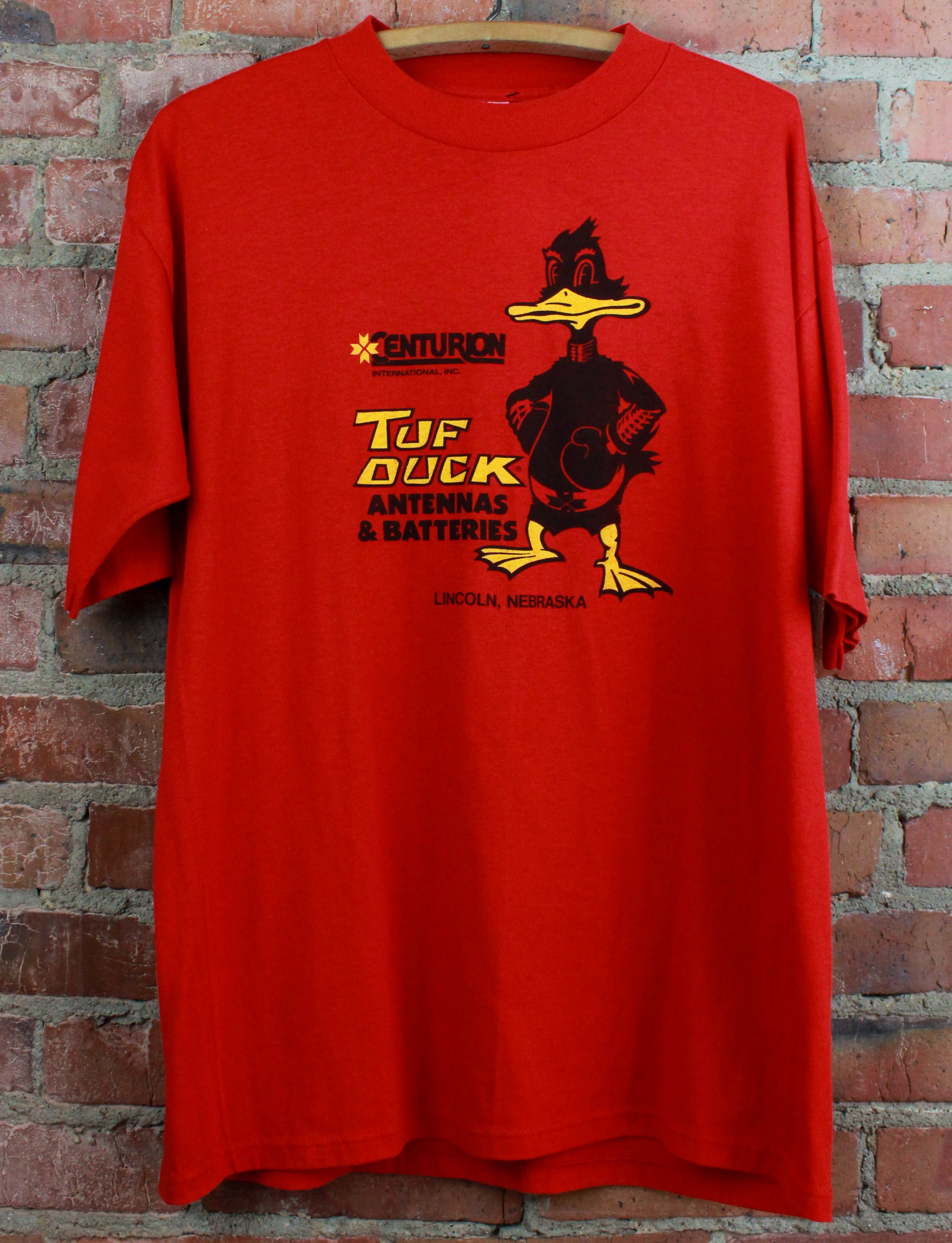 Vintage 90s Tuff Duck Graphic T Shirt Nebraska Red XL – Black Shag