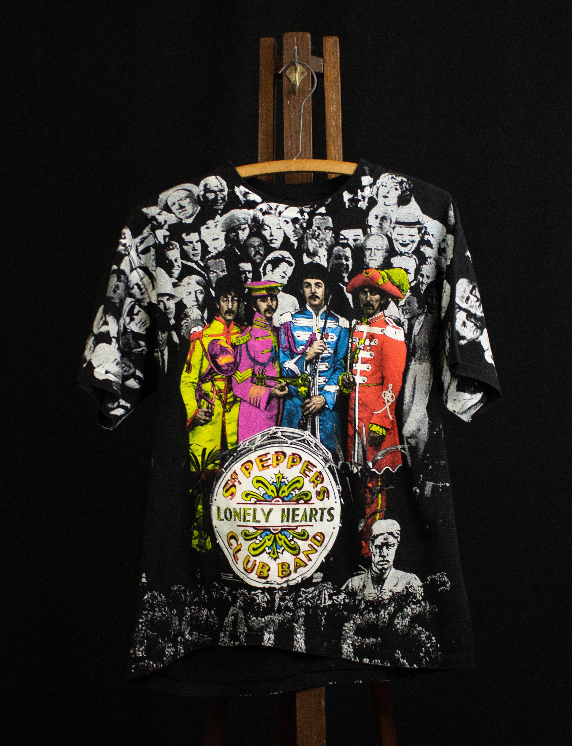 Vintage 90s Beatles Over Hearts – Club Shag Black Prin Vintage Lonely Peppers Sgt. Band All
