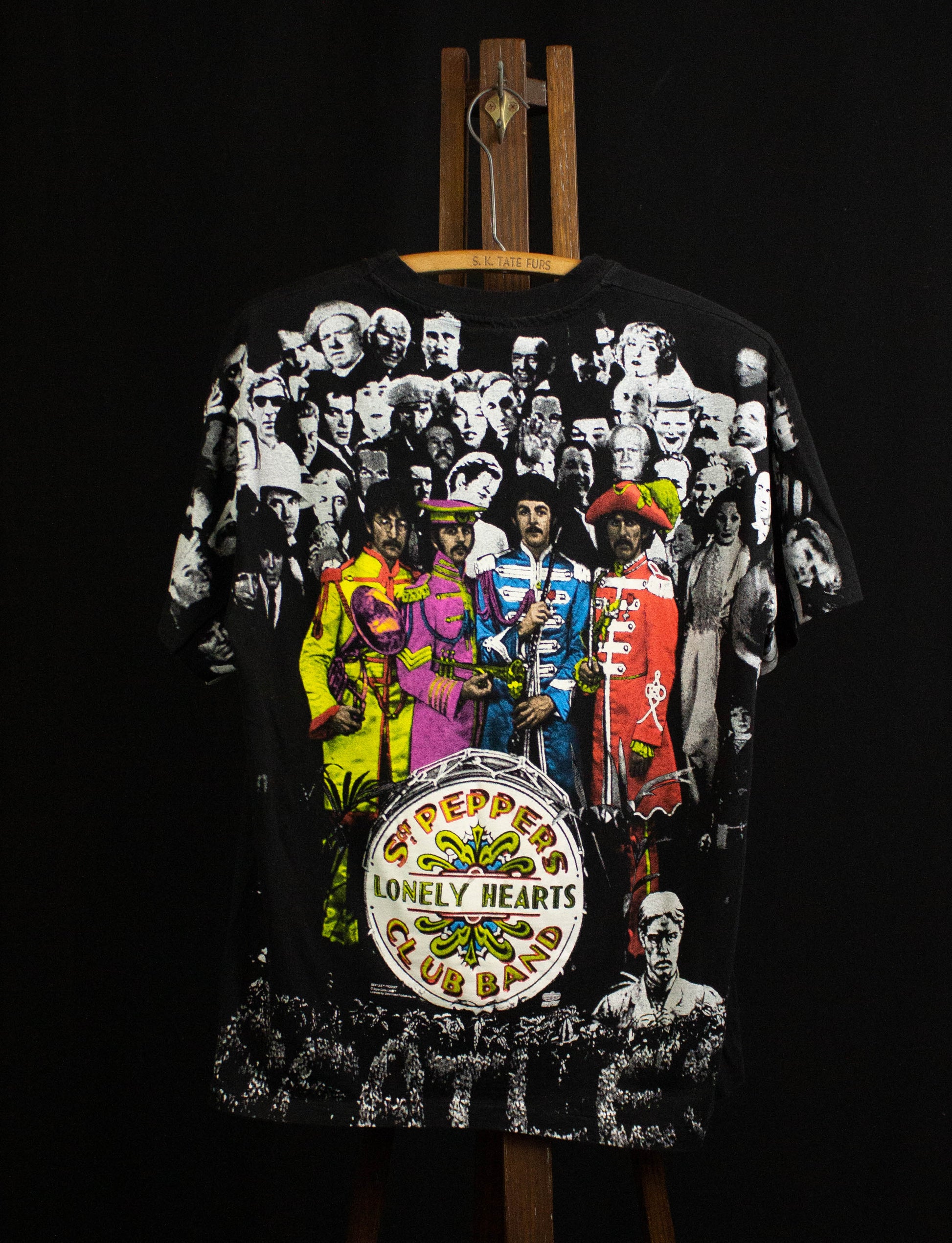 Vintage 90s Beatles Sgt. Peppers All Lonely – Prin Over Club Band Shag Black Vintage Hearts