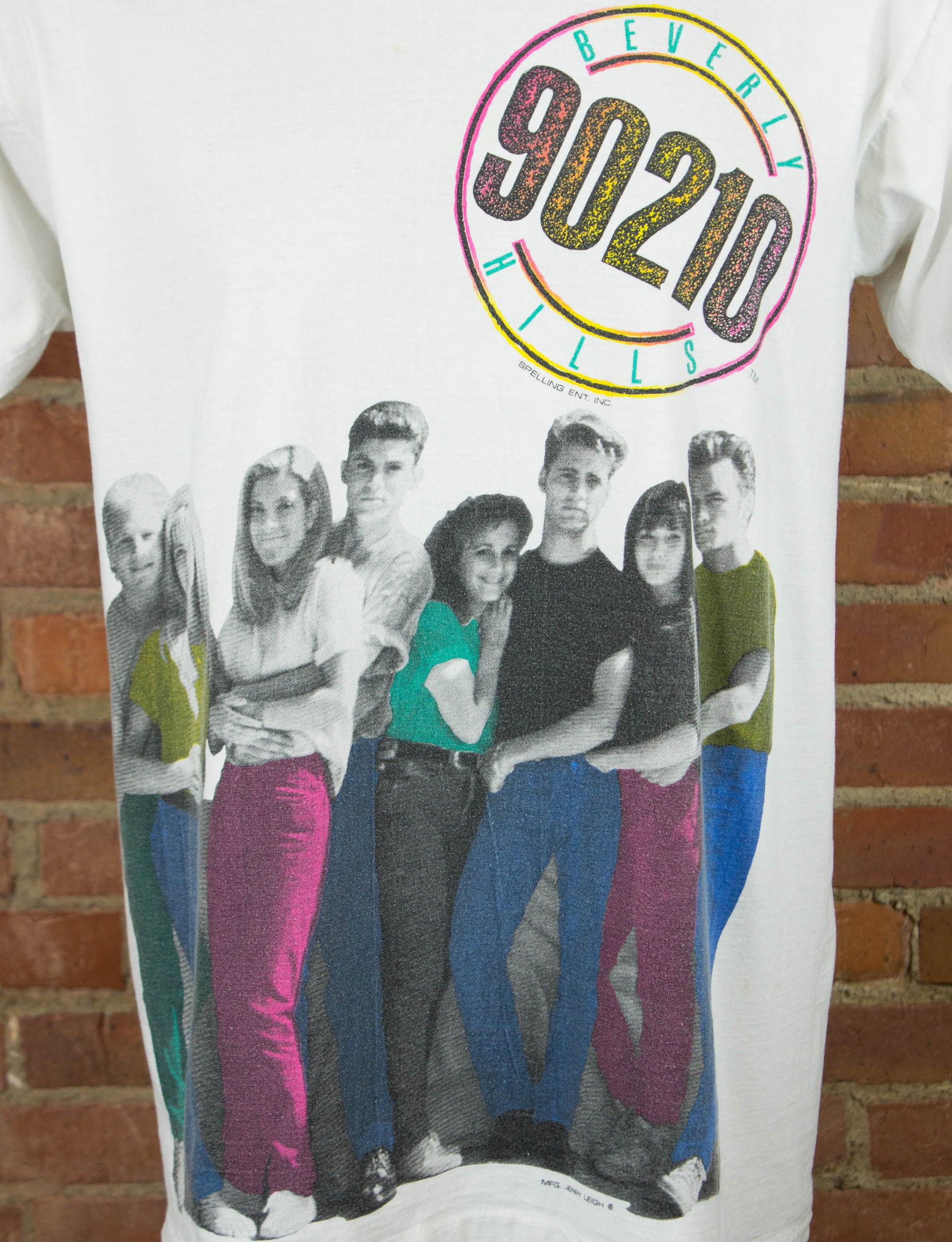 Vintage 90s Beverly Hills 90210 TV Series Big Print White Graphic T Shirt Unisex XL