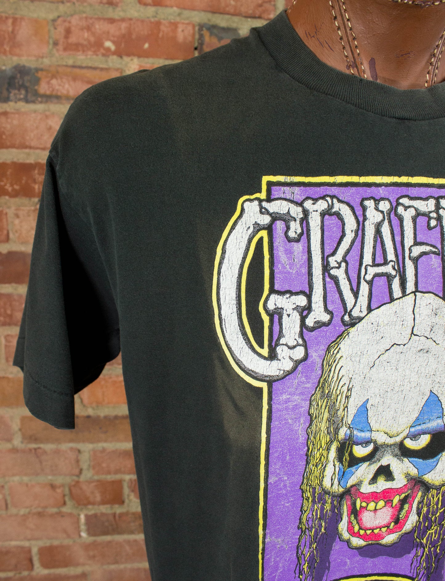 Vintage 90s Graffix Bong Company Jester Clown Black Graphic T Shirt Unisex XL