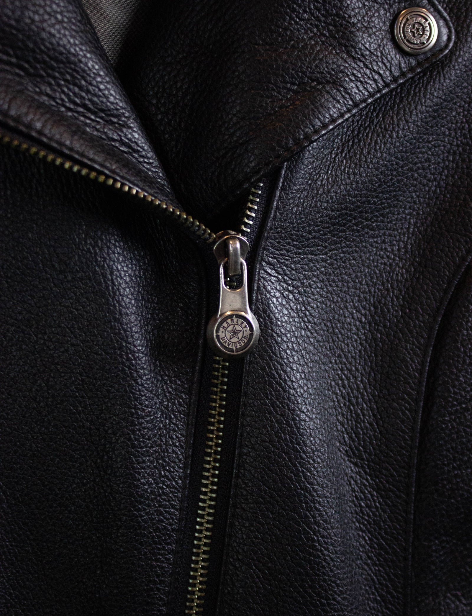 HARLEY DAVIDSON Leather Embroidered Logo Biker Handbag Shoulder