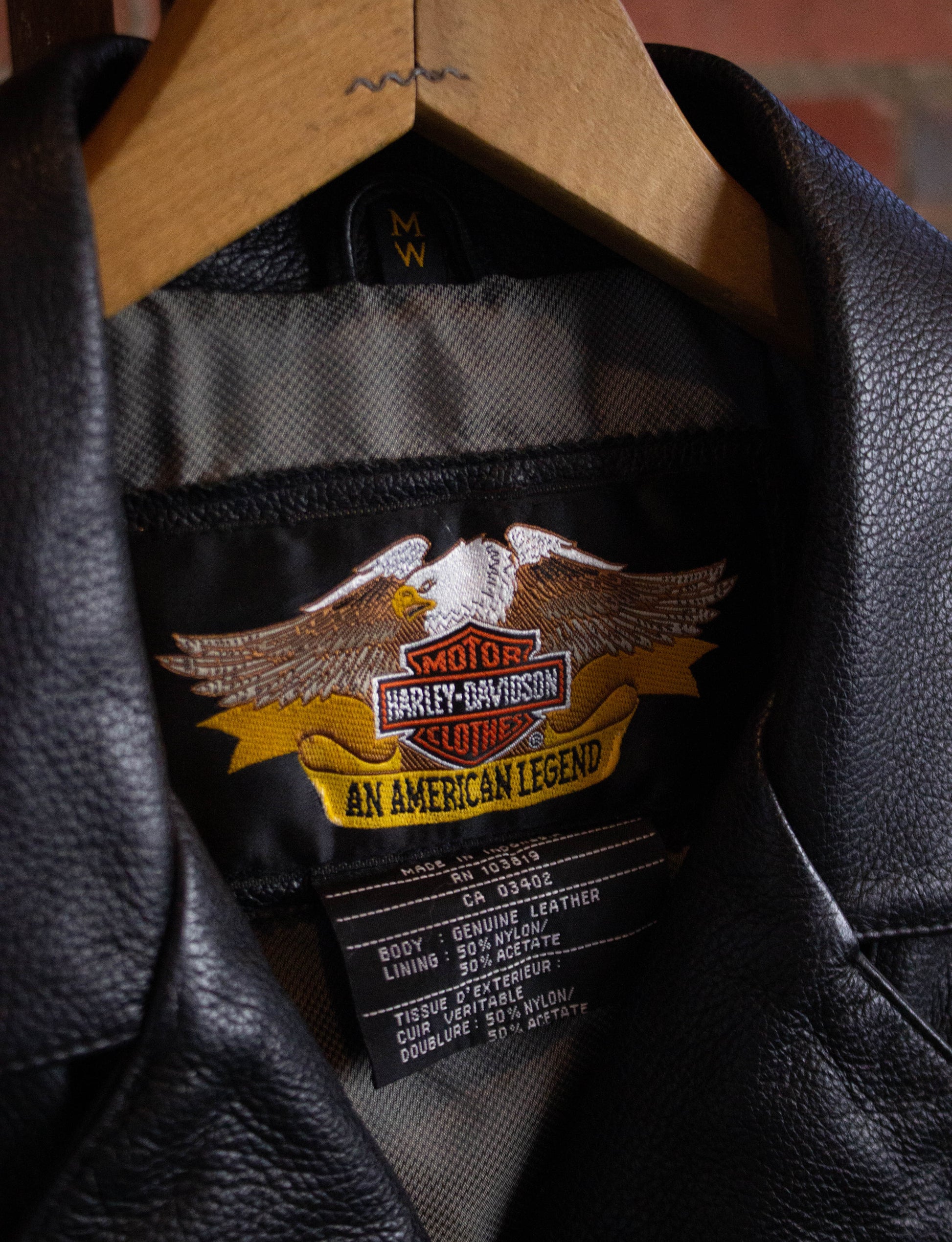 Vintage 90s Harley Davidson Women's Studded Black Leather Jacket with Belt Medium