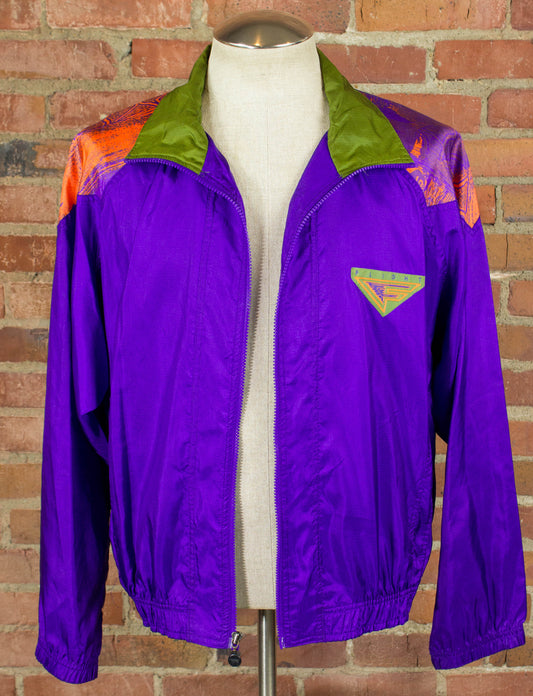 Vintage 90s Nike Flight Purple, Green and Orange Windbreaker Jacket Unisex Medium-Large