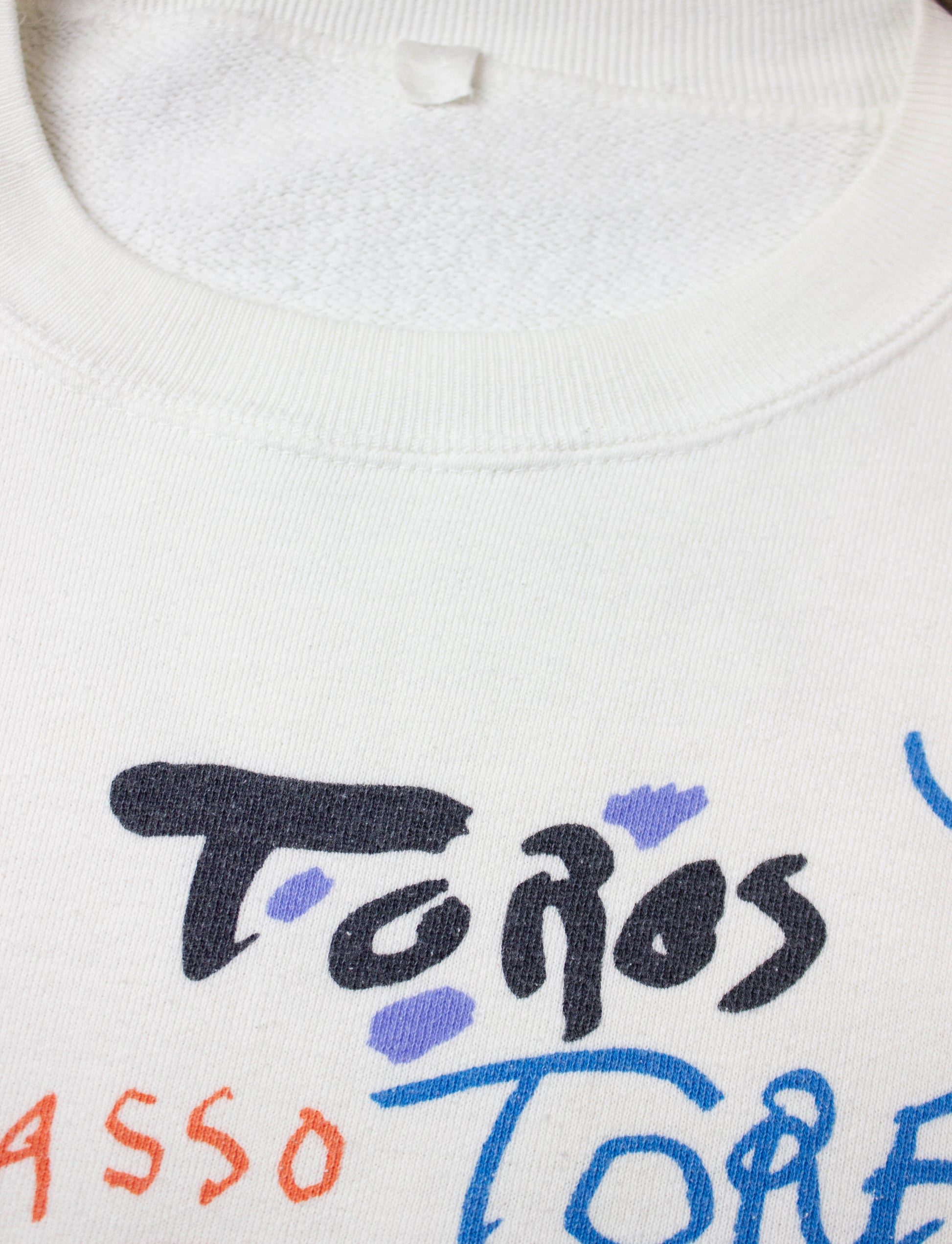 Vintage 90s Pablo Picasso Toros Toreros Graphic Crewneck Sweatshirt With Pockets Medium