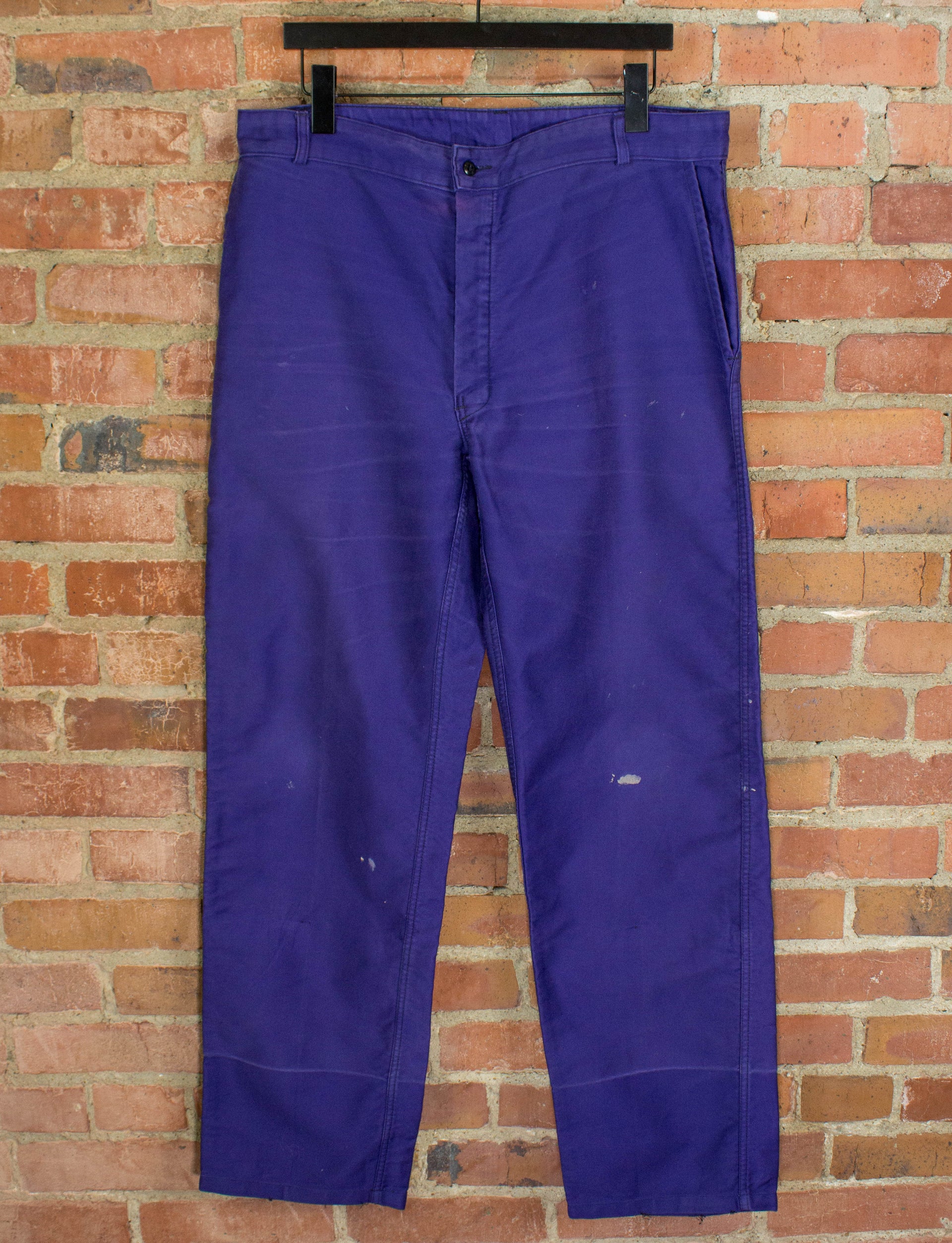 Vintage 70s Suede Front Lacing Fringe Purple and Red Bellbottom Pants  Unisex 26/28x29