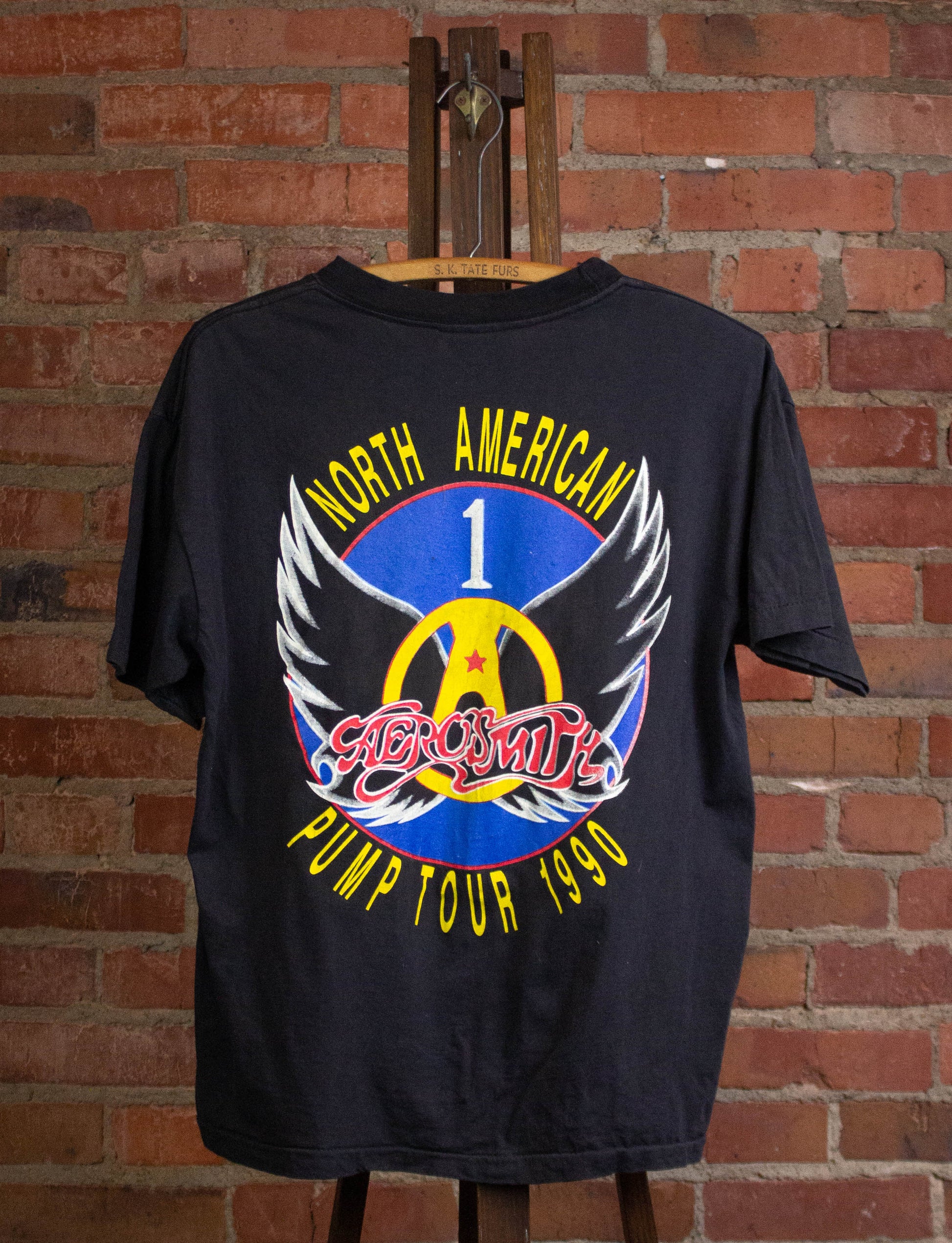 Vintage Aerosmith 1989 Pump North American Tour Concert T Shirt Black Medium