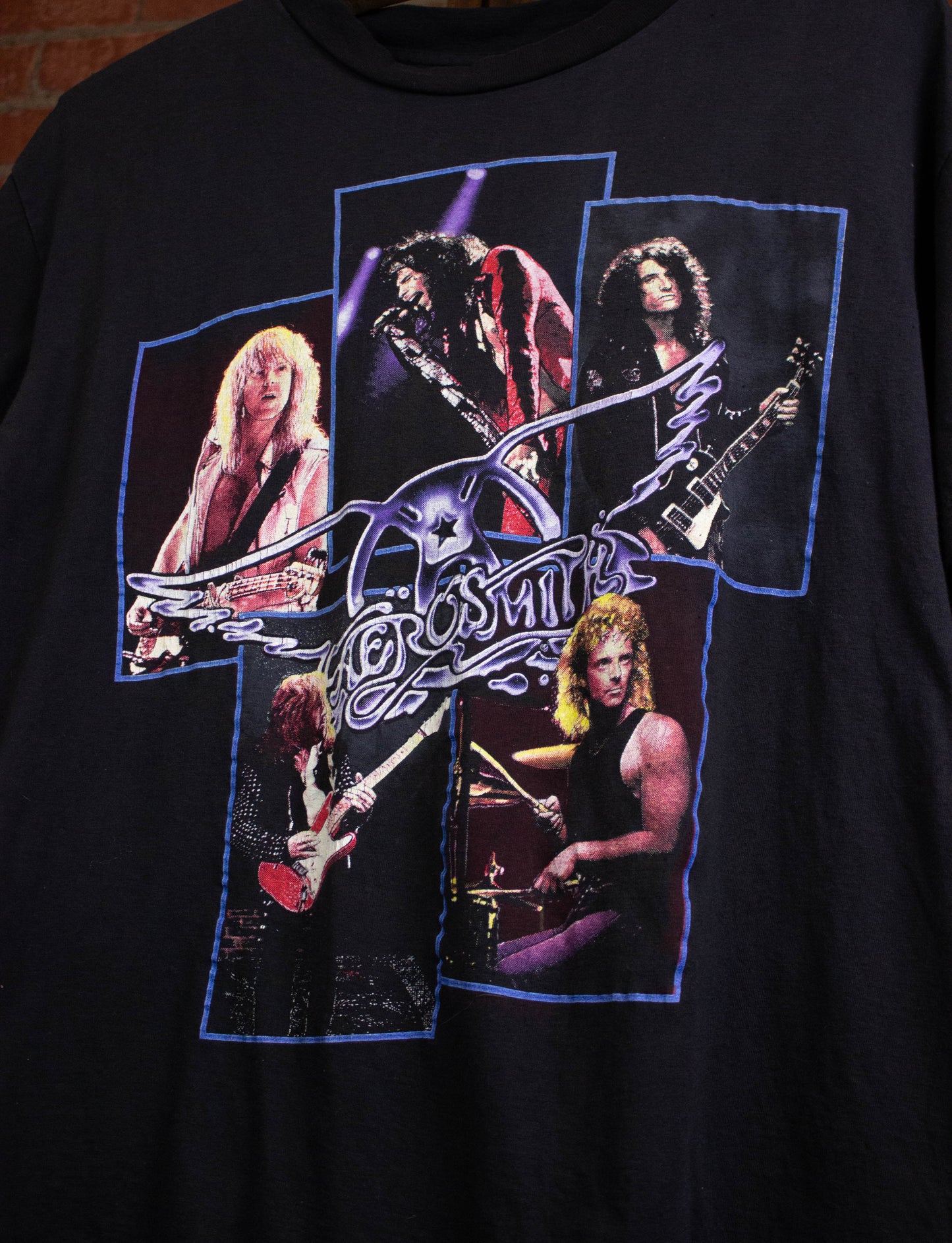 Vintage Aerosmith 1989 Pump North American Tour Concert T Shirt Black Medium