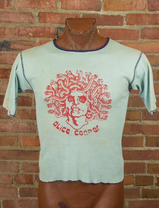 Vintage Alice Cooper Medusa Head Concert T Shirt 70s Seafoam Green Small