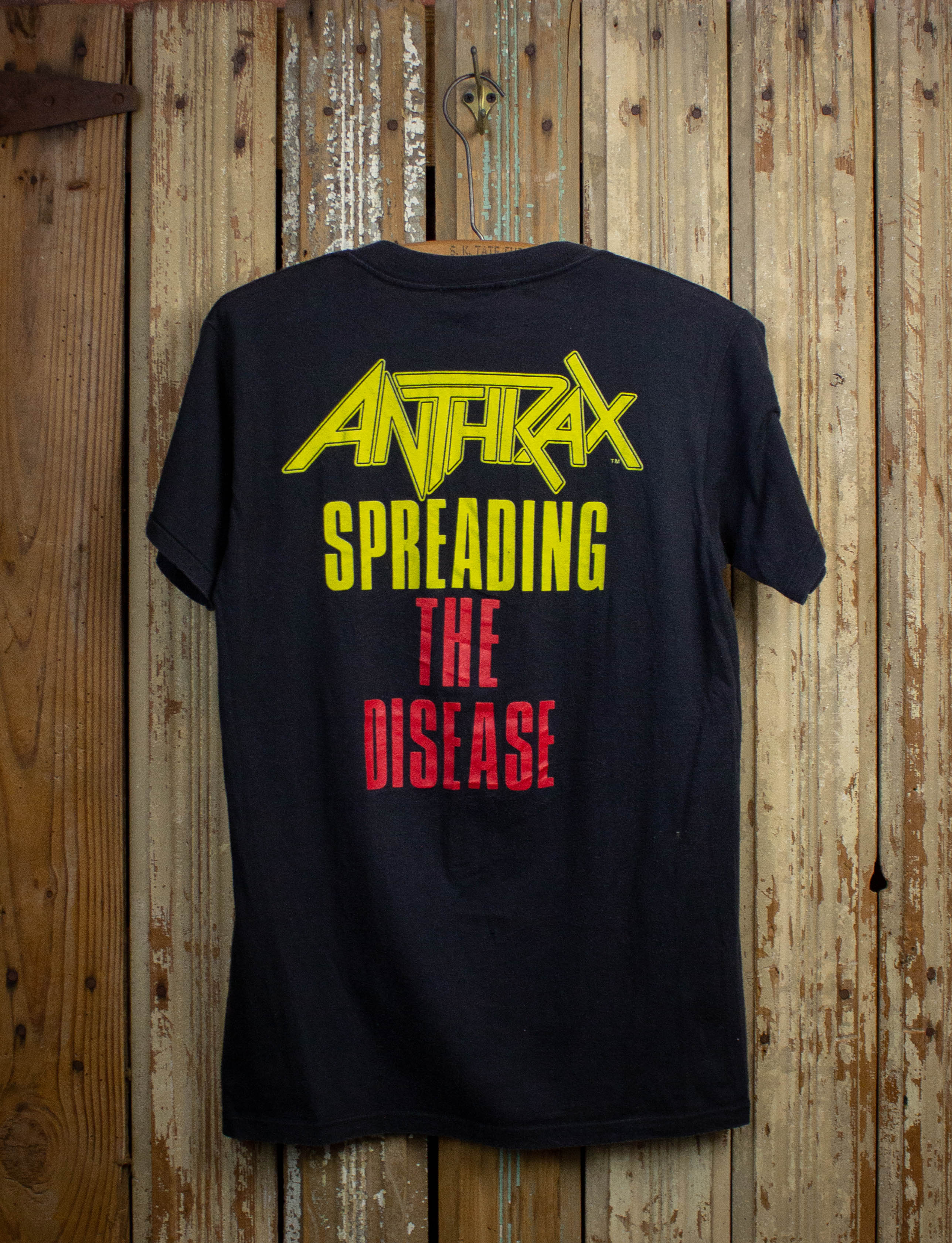 Vintage Anthrax Spreading The Disease Concert T Shirt 1988 Black