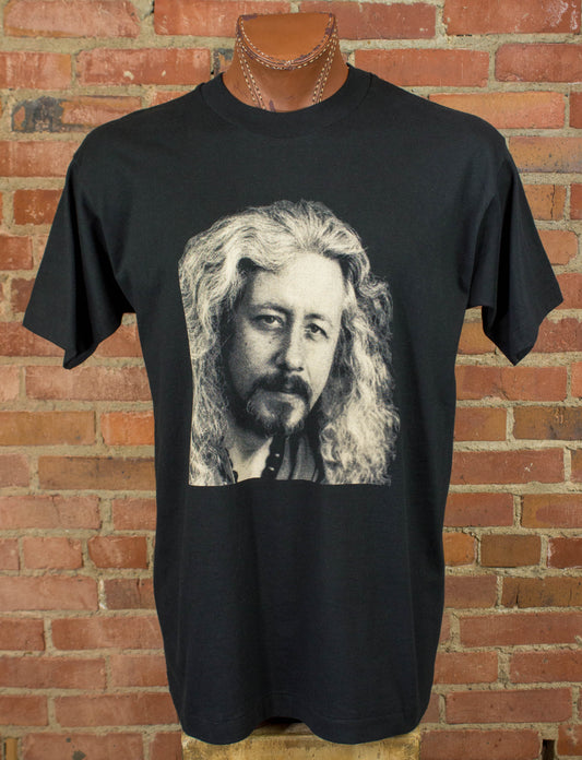 Vintage Arlo Guthrie Concert T Shirt 90s Black and White Portrait XL