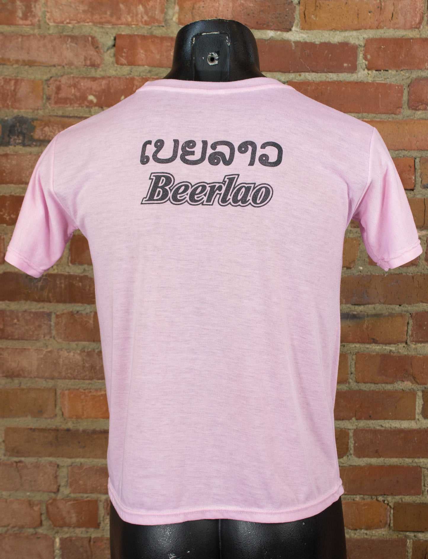 Vintage Beerlao Graphic T Shirt 80s Pink Small-Medium