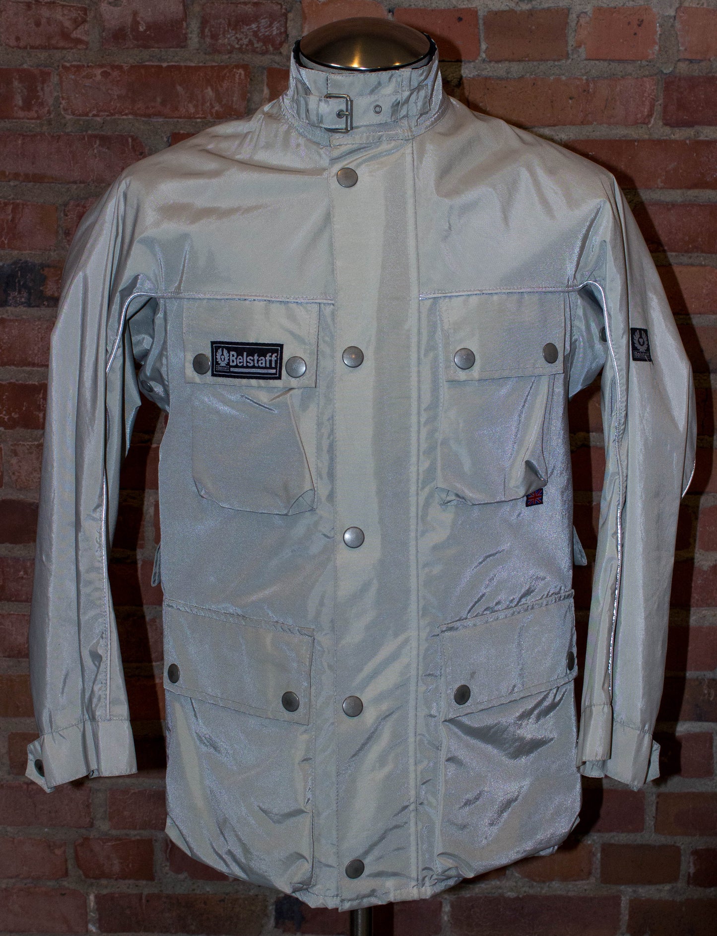 Vintage Belstaff XL500 Grey Nylon Jacket With Corduroy Collar Unisex Small