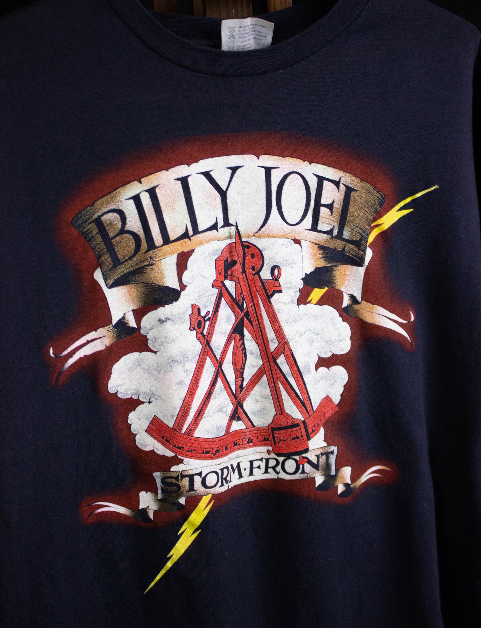 Vintage Billy Joel 1989 Storm Front Concert T Shirt Black XL