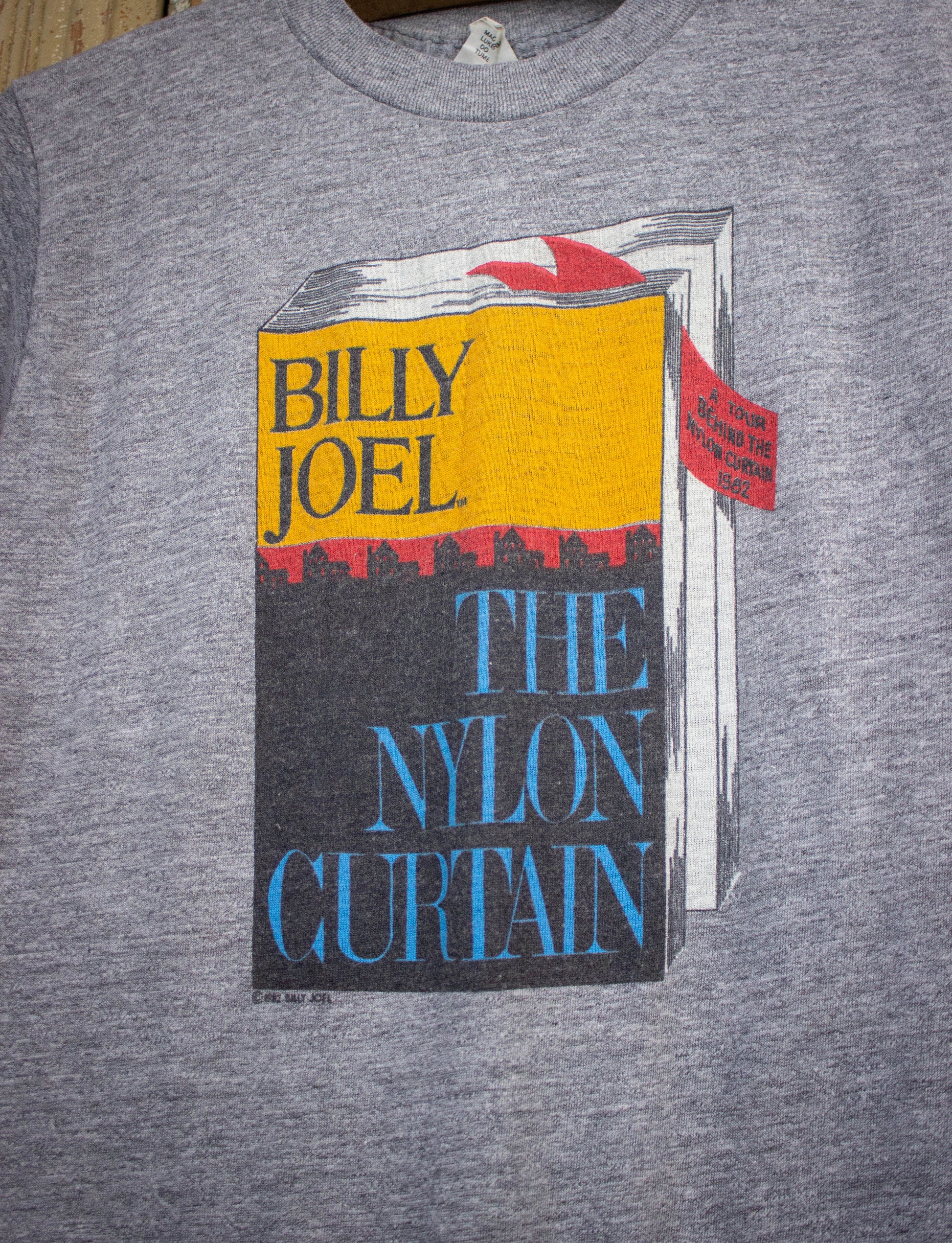 Vintage Billy Joel The Nylon Curtain Concert T Shirt 1982 Gray Small