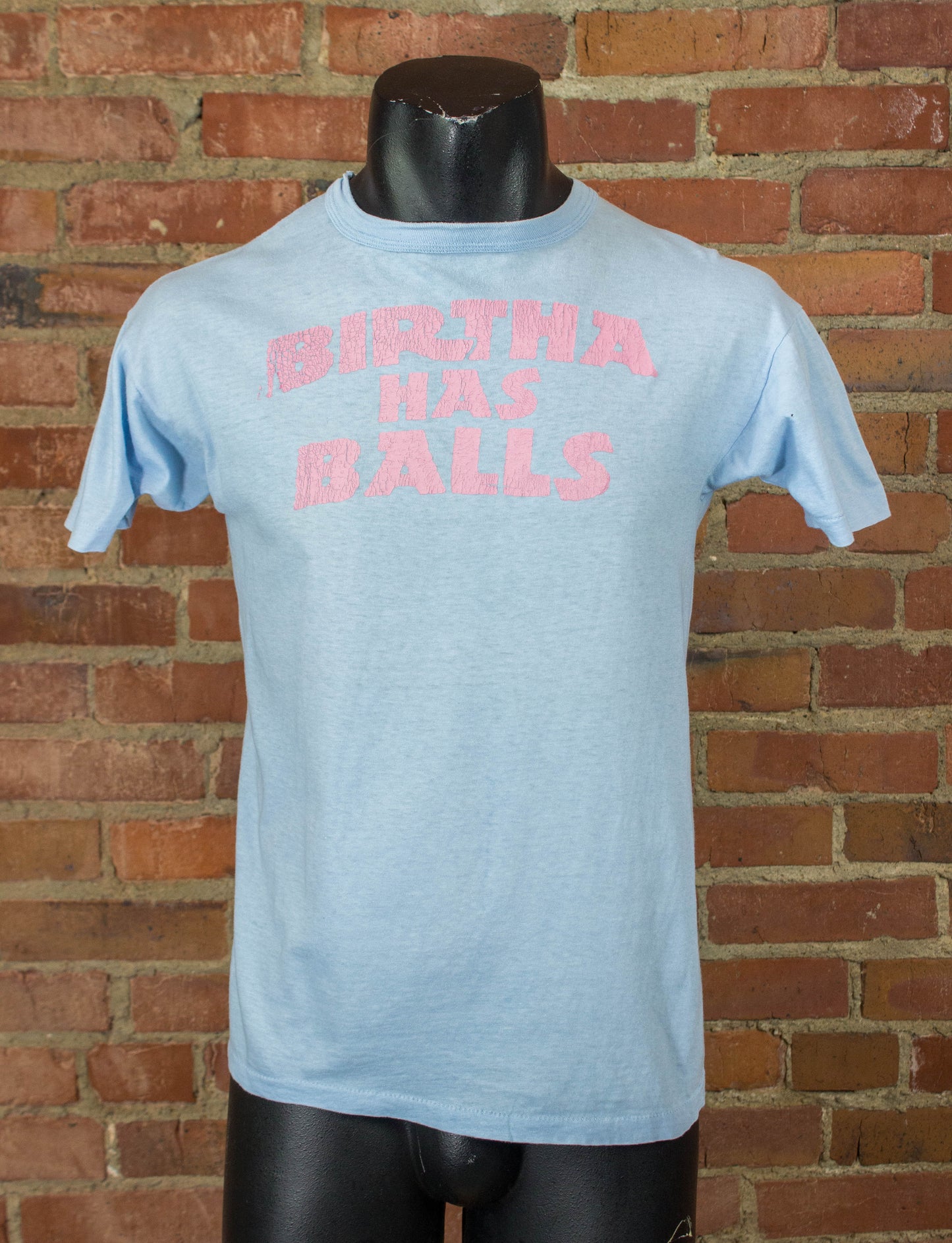 Vintage Birtha Concert T Shirt 1972 Birtha Has Balls Baby Blue and Pink Small