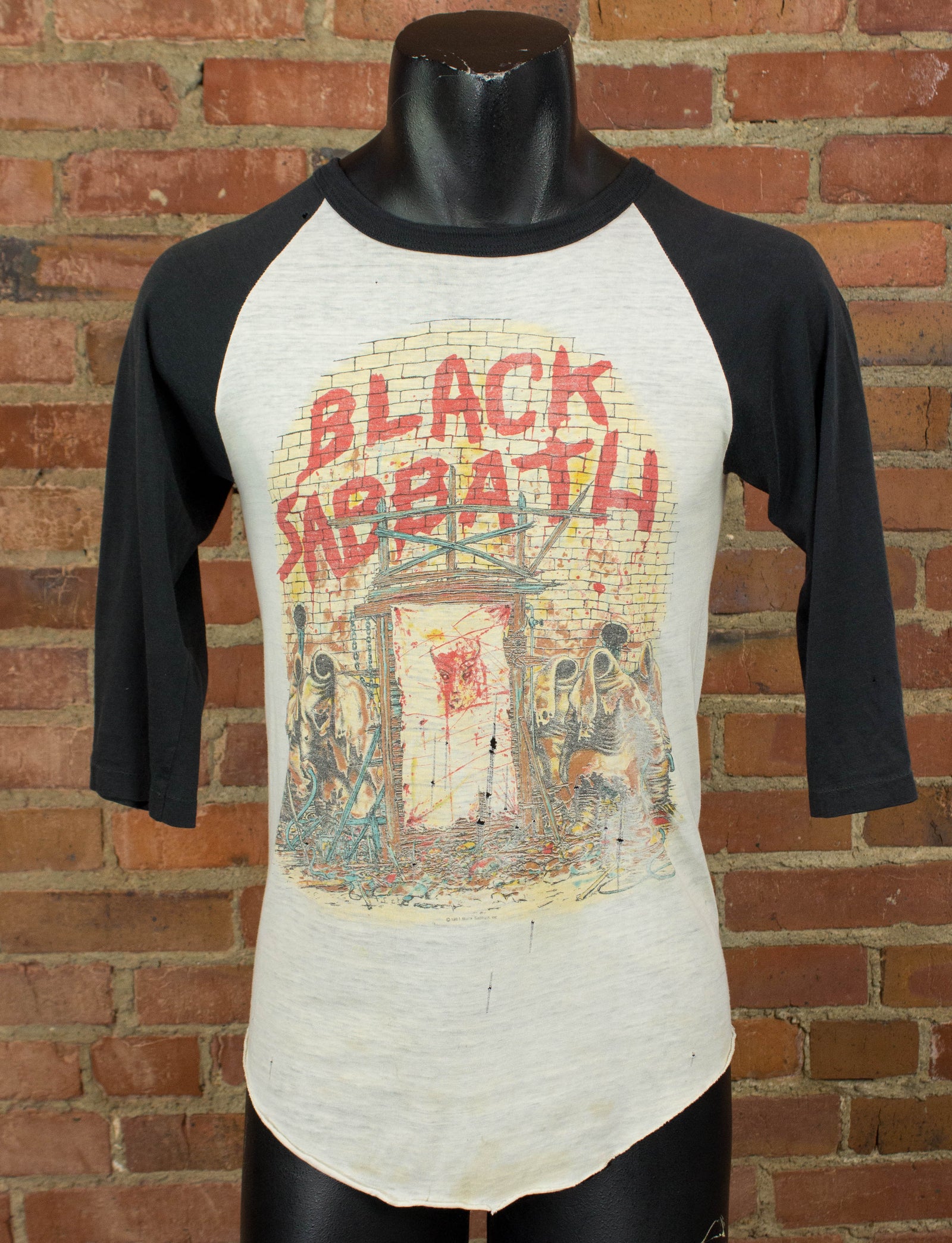 Vintage Black Sabbath Concert T Shirt 1981 Mob Rules Tour Raglan Jersey Small
