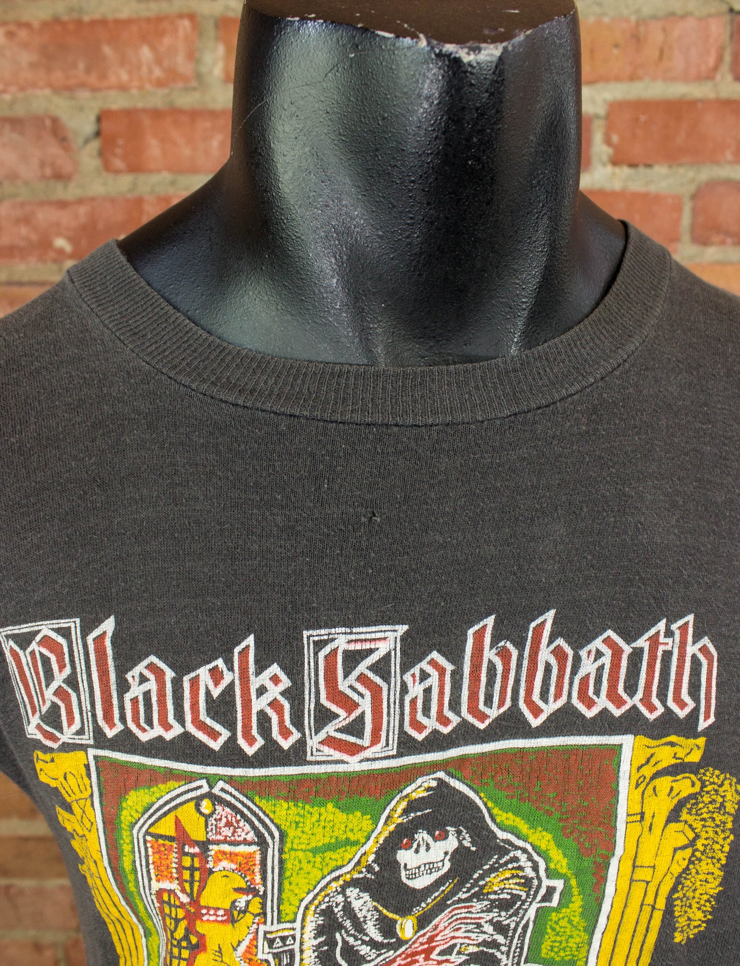 Vintage Black Sabbath Concert T Shirt 70s Reaper 666 Parking Lot Bootleg Black Medium