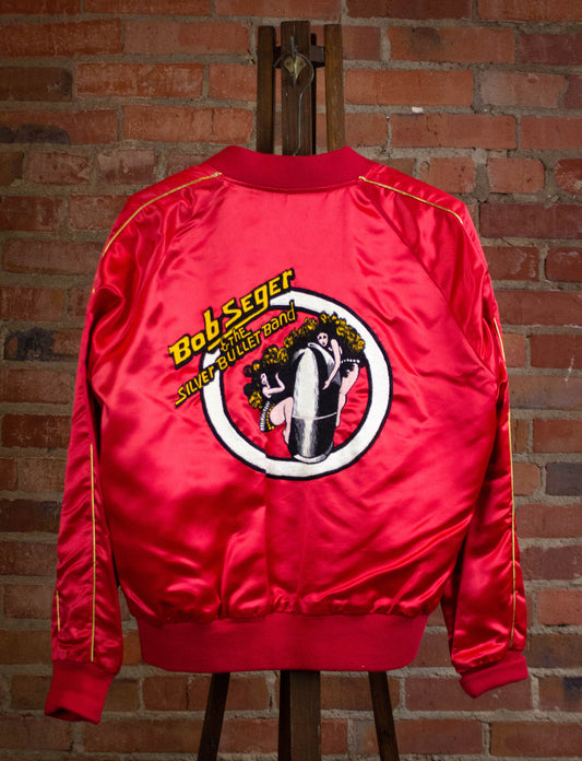 Vintage Bob Seger and the Silver Bullet Band 70s Tour Satin Bomber Jacket Red Medium