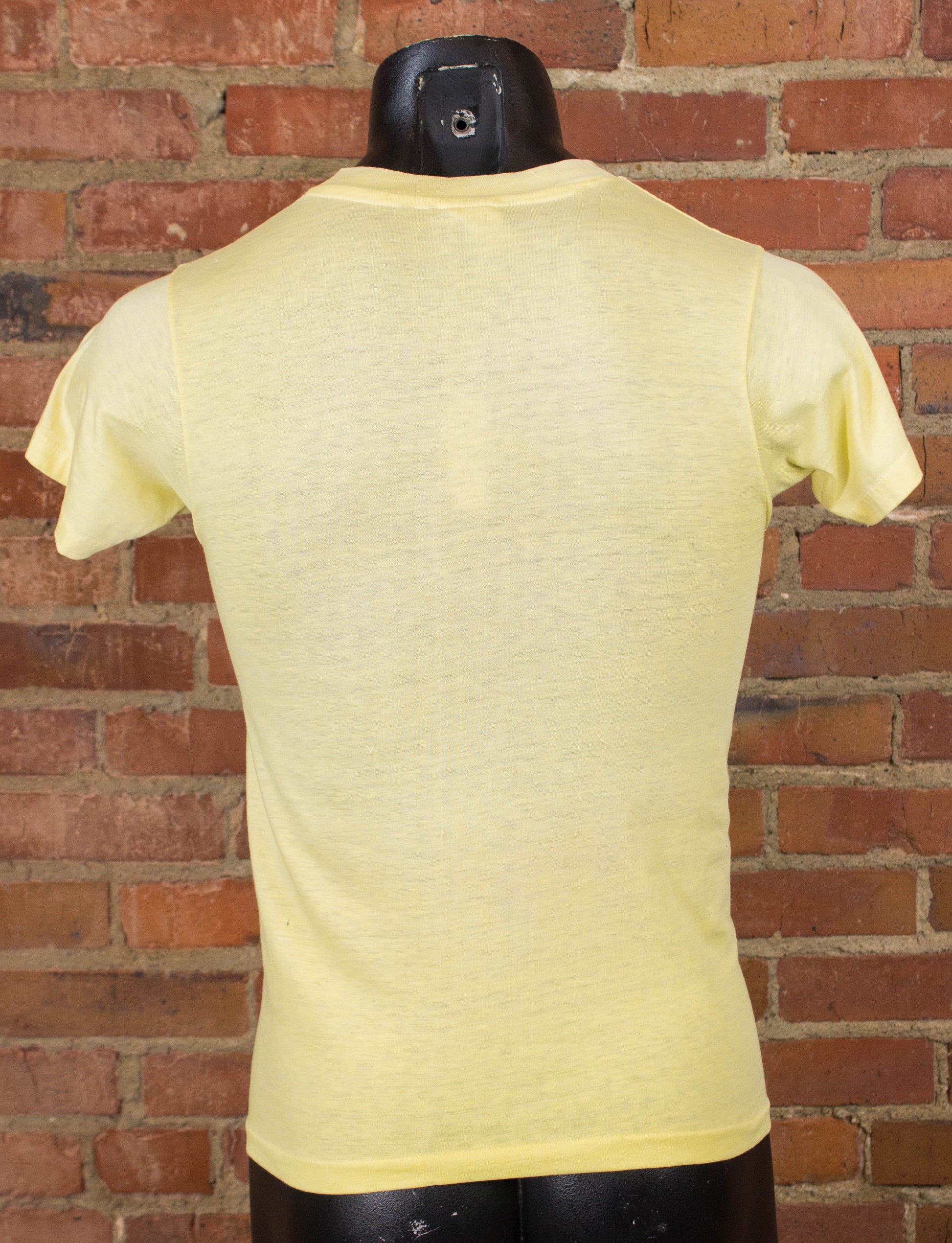 Vintage Brian Eno Concert T Shirt 70s Portrait Yellow XS