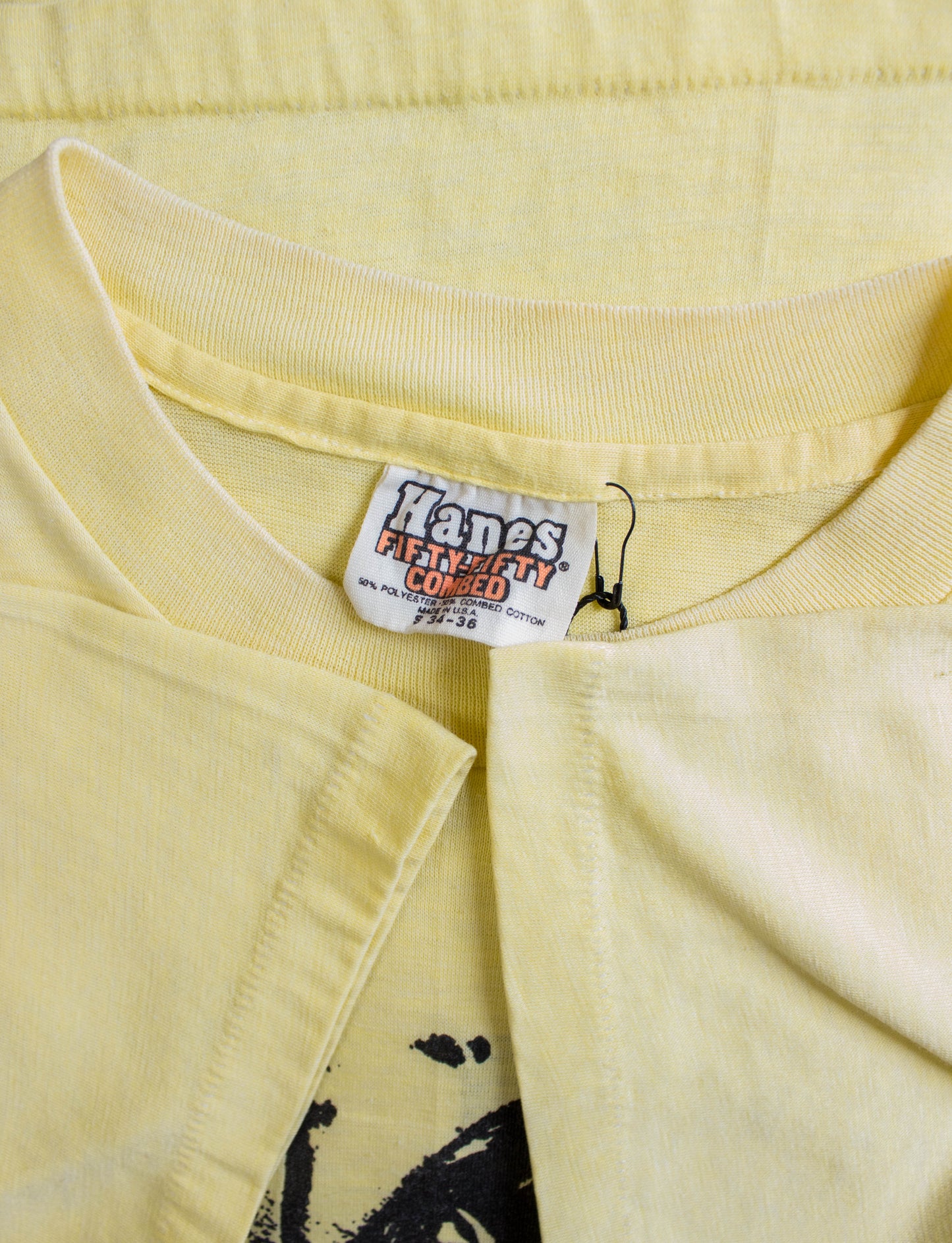 Vintage Brian Eno Concert T Shirt 70s Portrait Yellow XS