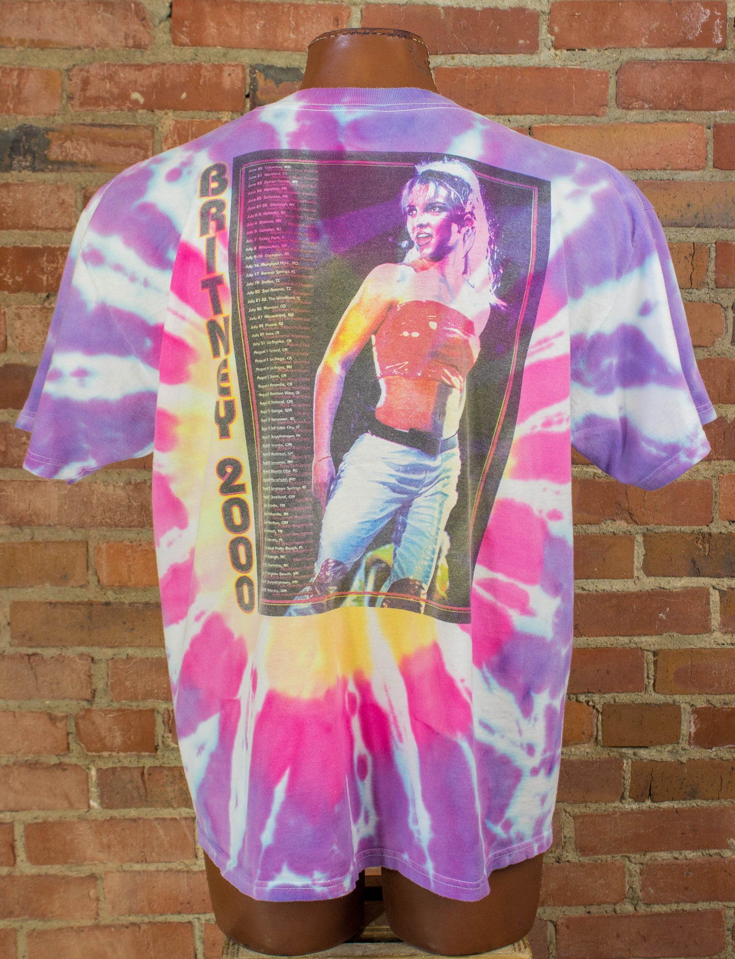 Vintage Britney Spears Concert T Shirt 2000 Tour Purple Tie Dye Parking Lot Bootleg XL