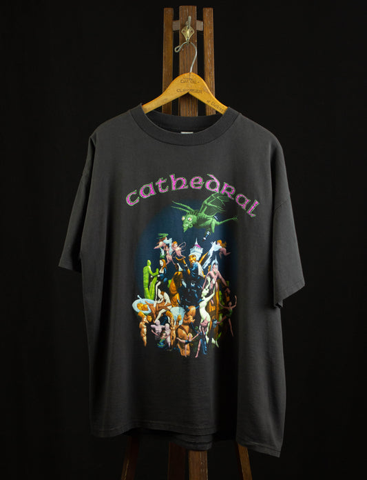 Vintage Cathedral Concert T Shirt 1993 The Ethereal Mirror Black XL
