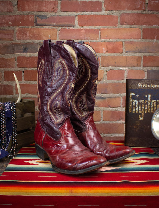 Vintage Caval Red Eel Skin Cowboy Boots Size 10.5