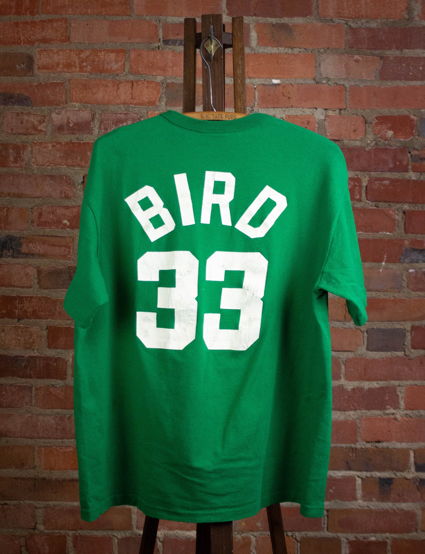 Vintage Boston Celtics Larry Bird Graphic T Shirt 80s Green XL