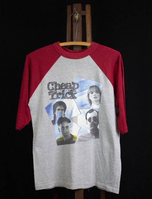 Vintage Cheap Trick 1982 One on One Raglan Concert T Shirt Gray & Red Medium