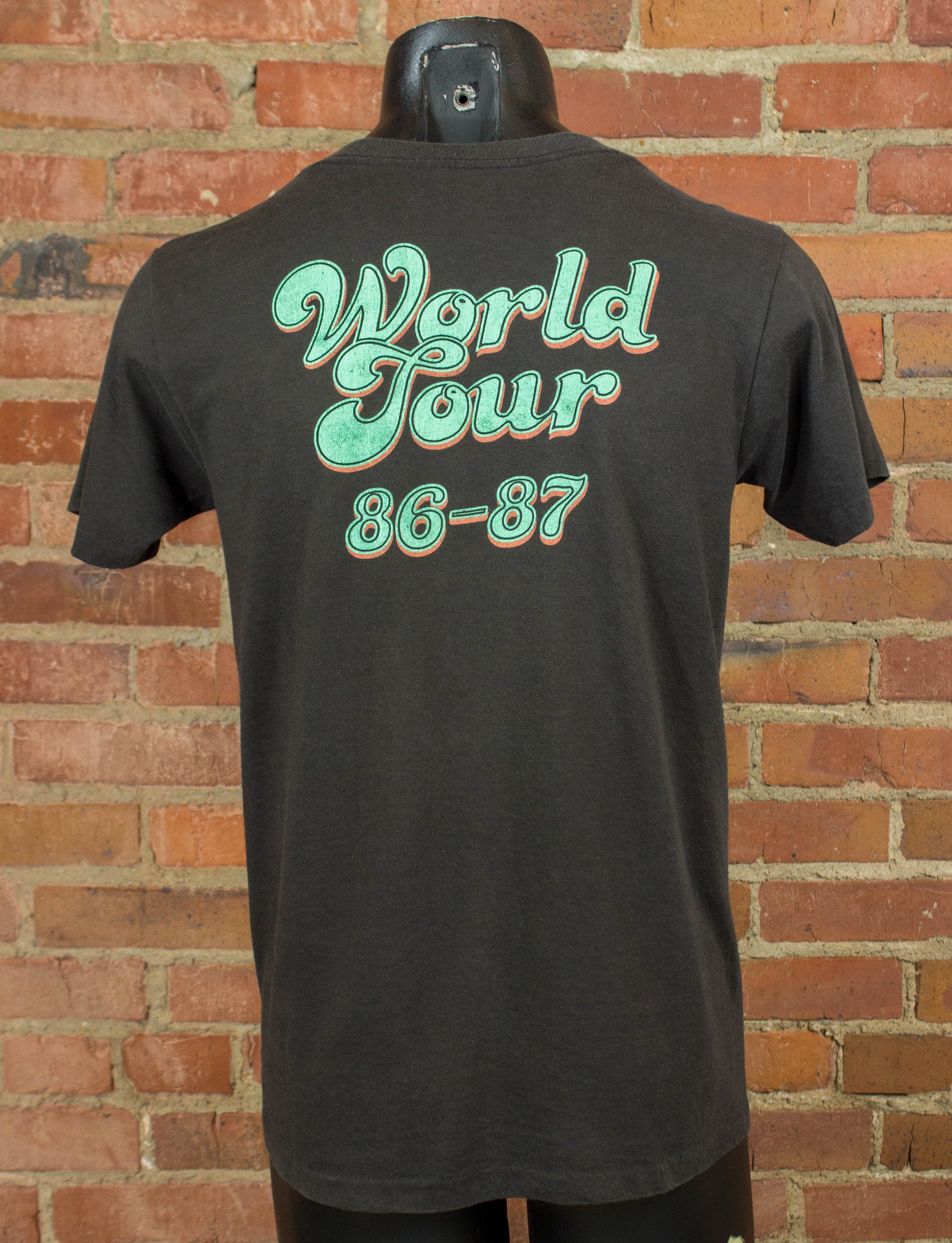 Vintage Chicago Concert T Shirt 1986-87 World Tour Black and Green Medium
