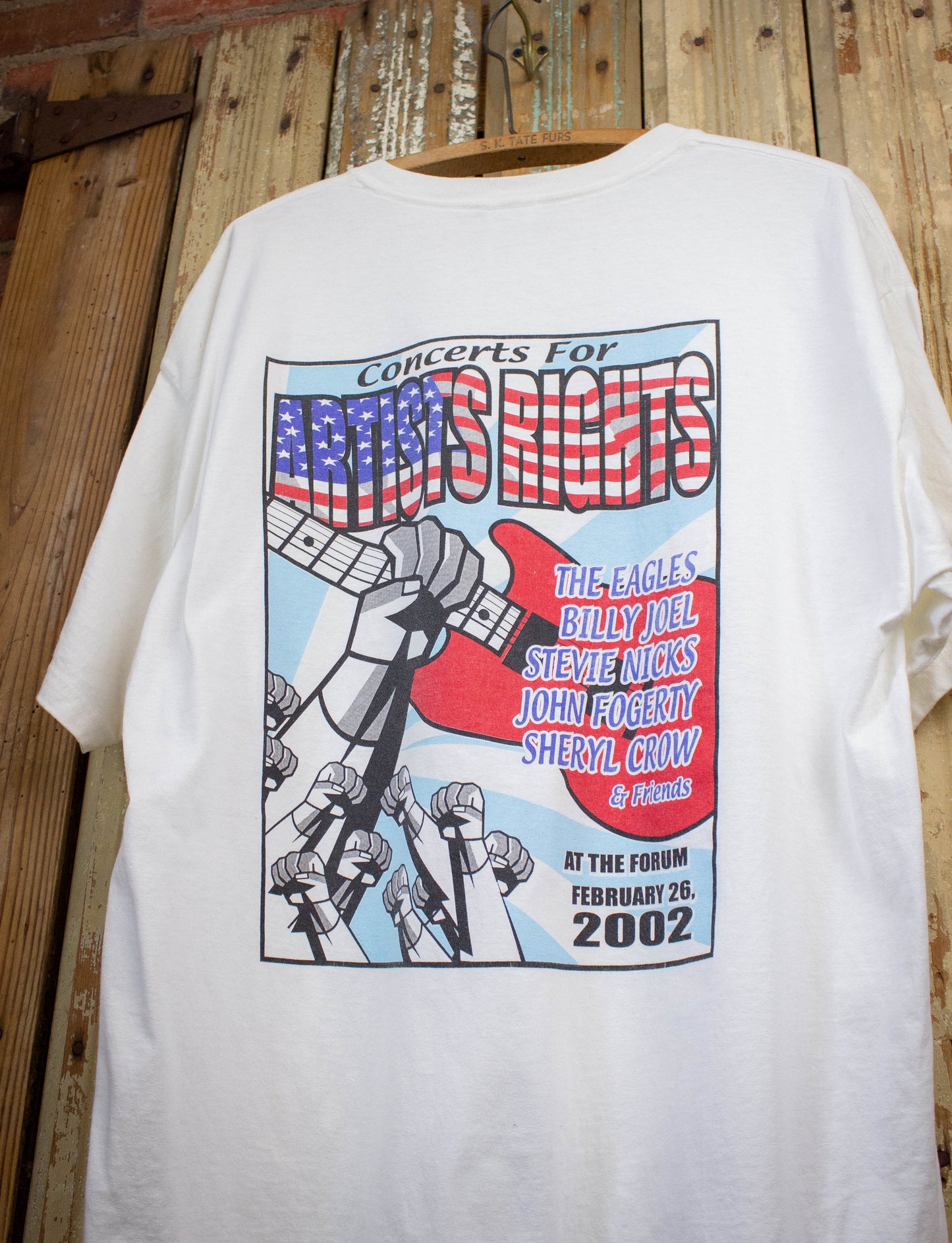 Vintage Concert For Artist's Rights Concert T Shirt 2002 White XL