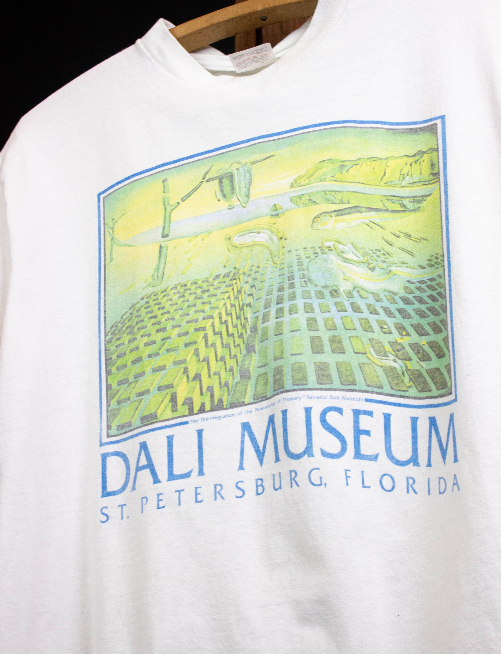 Vintage 90s Salvador Dali The Disintegration of the Persistence of Memory  Dali Museum Graphic Art T Shirt White Large