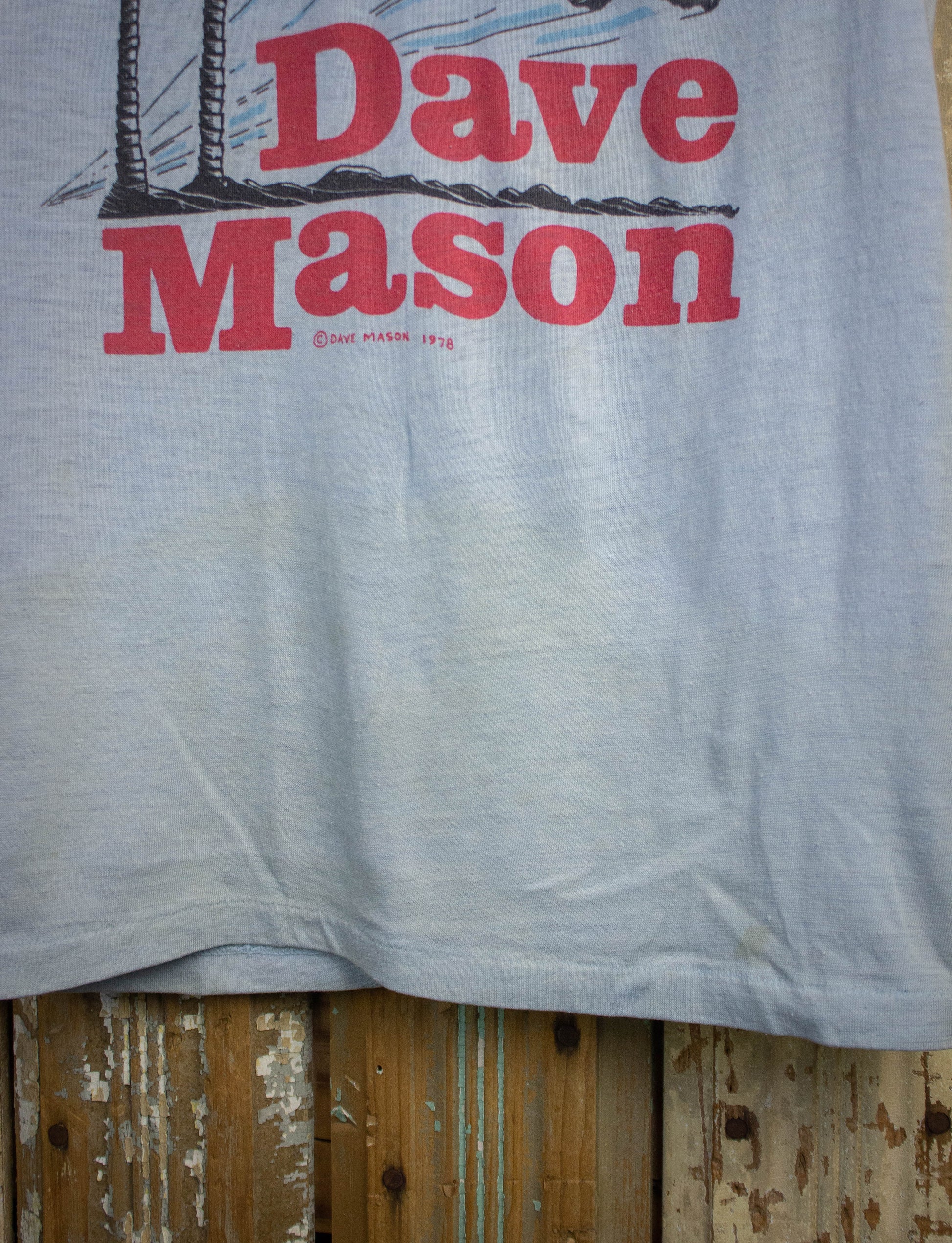 Vintage Dave Mason Concert T Shirt 1978 Light Blue XS