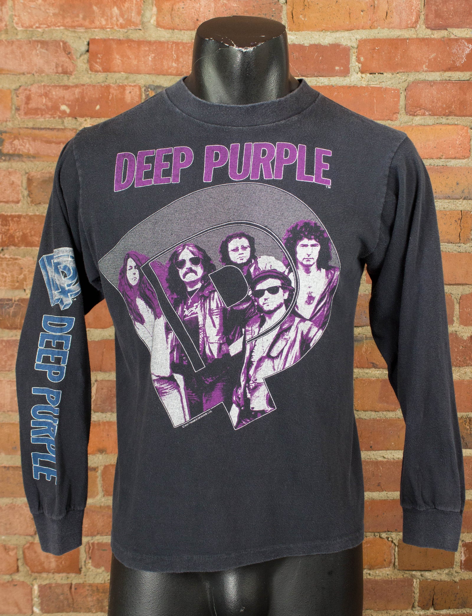 Vintage Deep Purple Concert T Shirt 1985 Perfect Strangers Tour Black Long Sleeve Medium