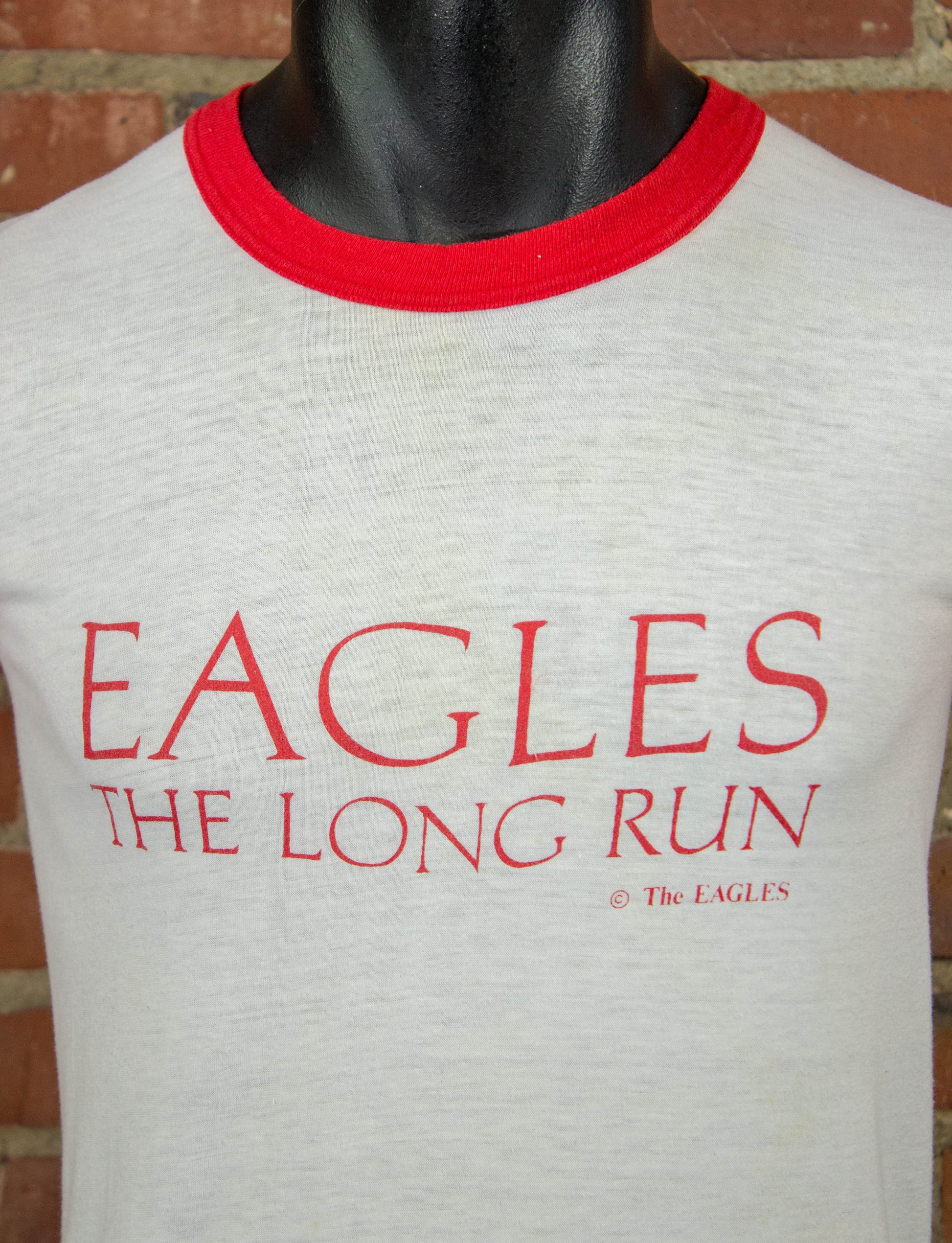 Vintage Eagles Concert T Shirt 1980 The Long Run Tour Red and White Small