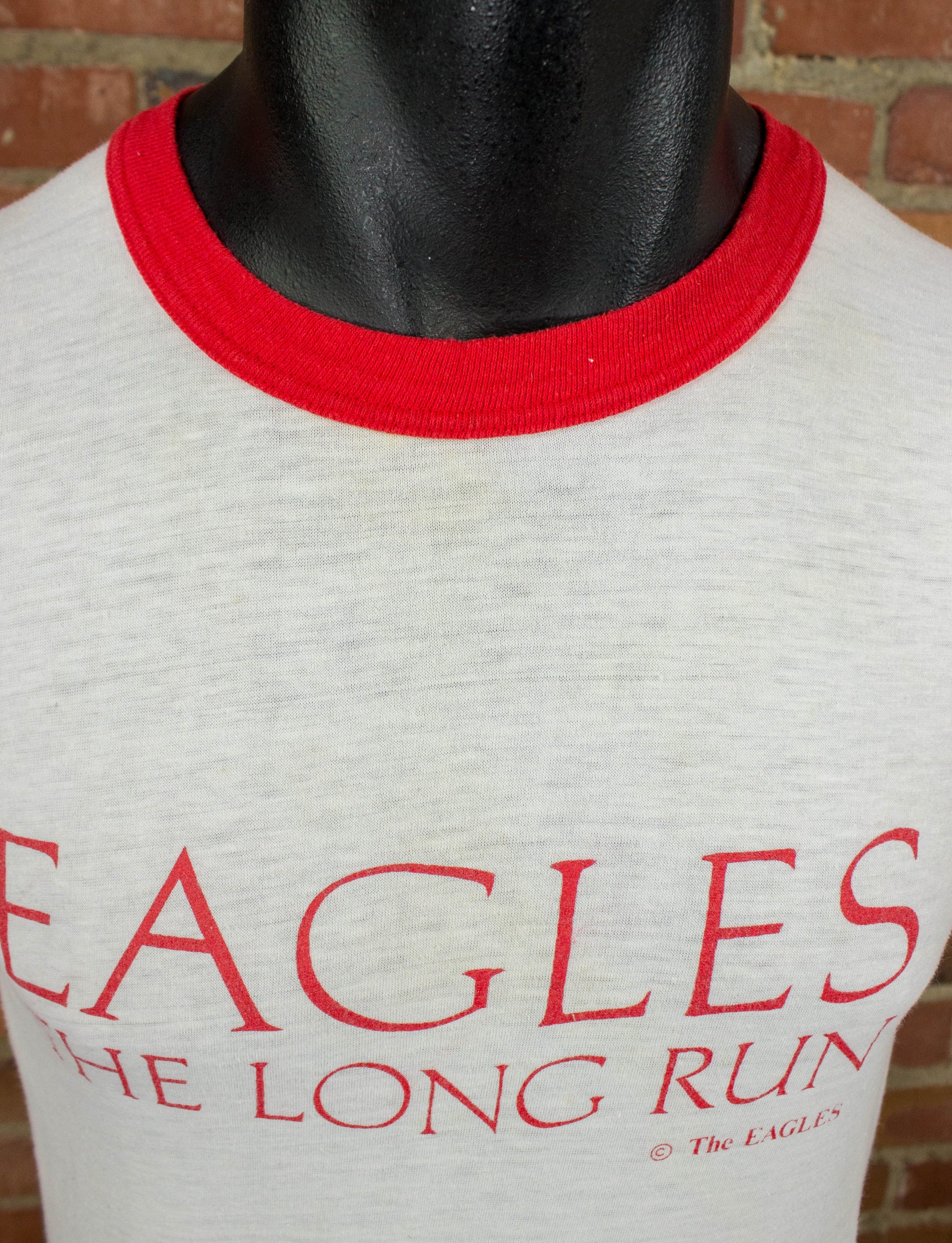 Vintage Eagles Concert T Shirt 1980 The Long Run Tour Red and White Small
