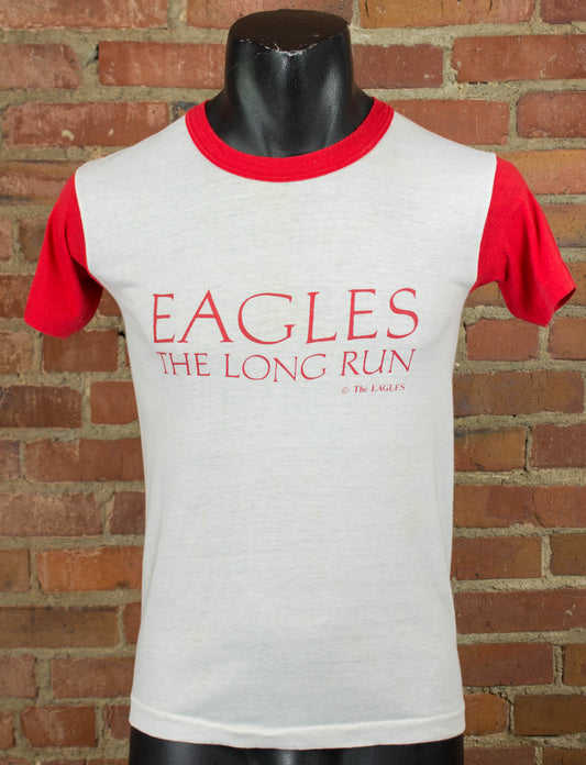 Vintage Eagles Concert T Shirt 1980 The Long Run Tour Red and White Small