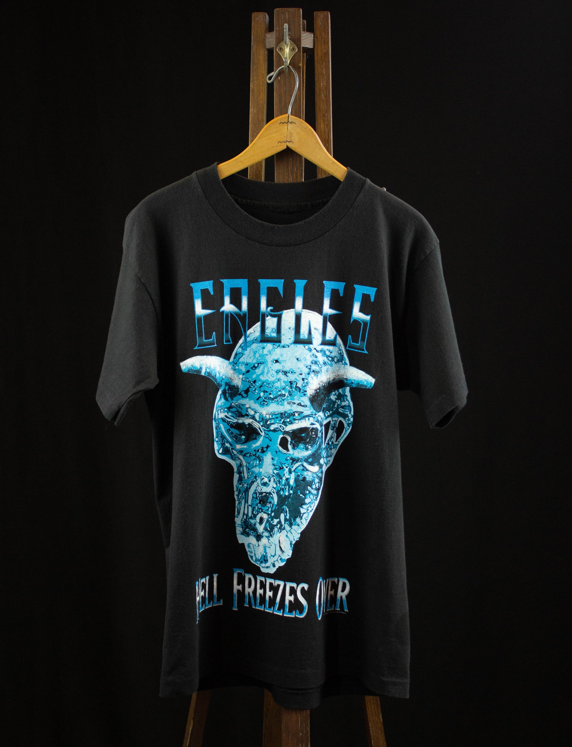 Vintage Eagles Concert T Shirt 1994 Hell Freezes Over Tour Black and Blue Medium-Large