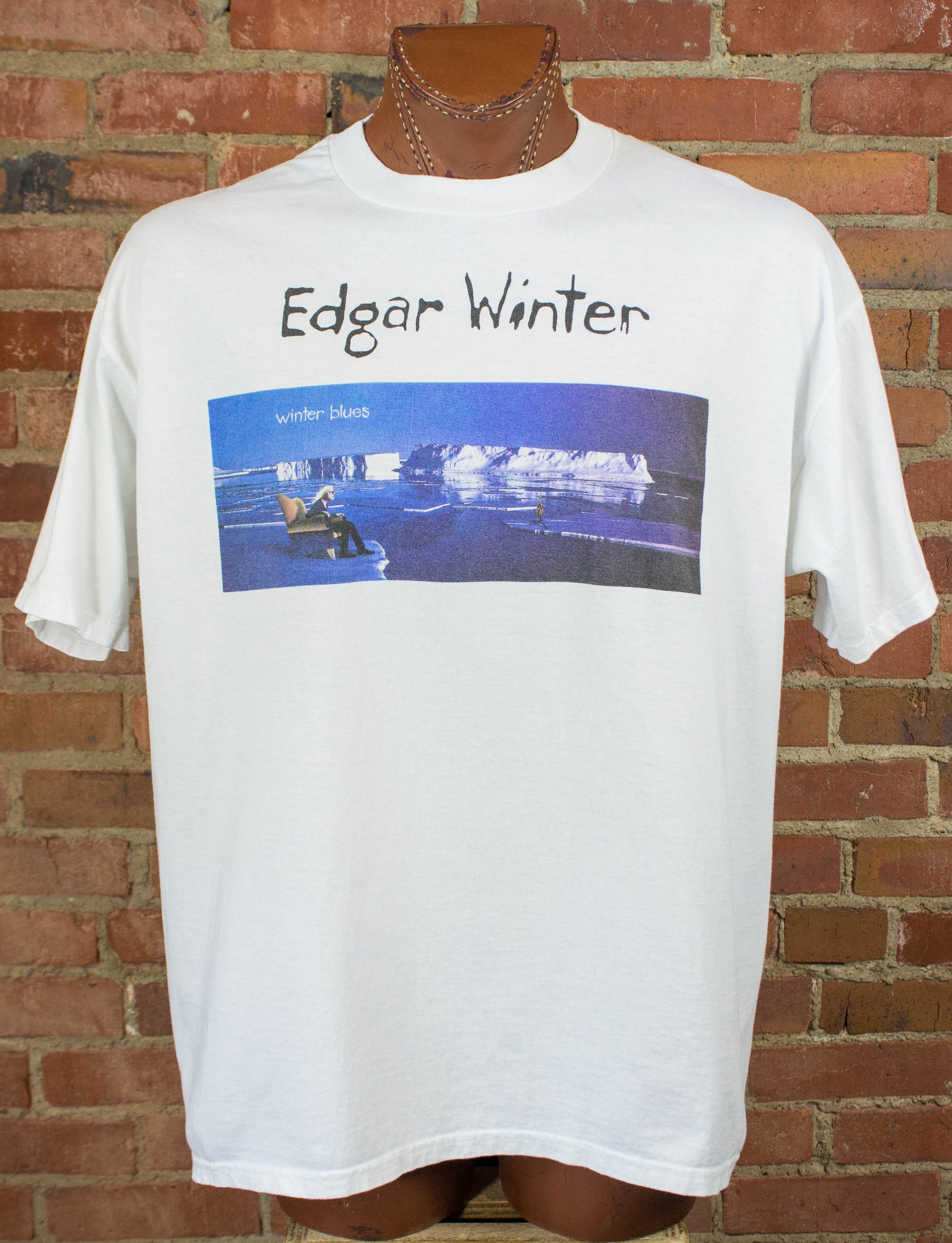 Vintage Edgar Winter Concert T Shirt 1999 Winter Blues Tour White XL