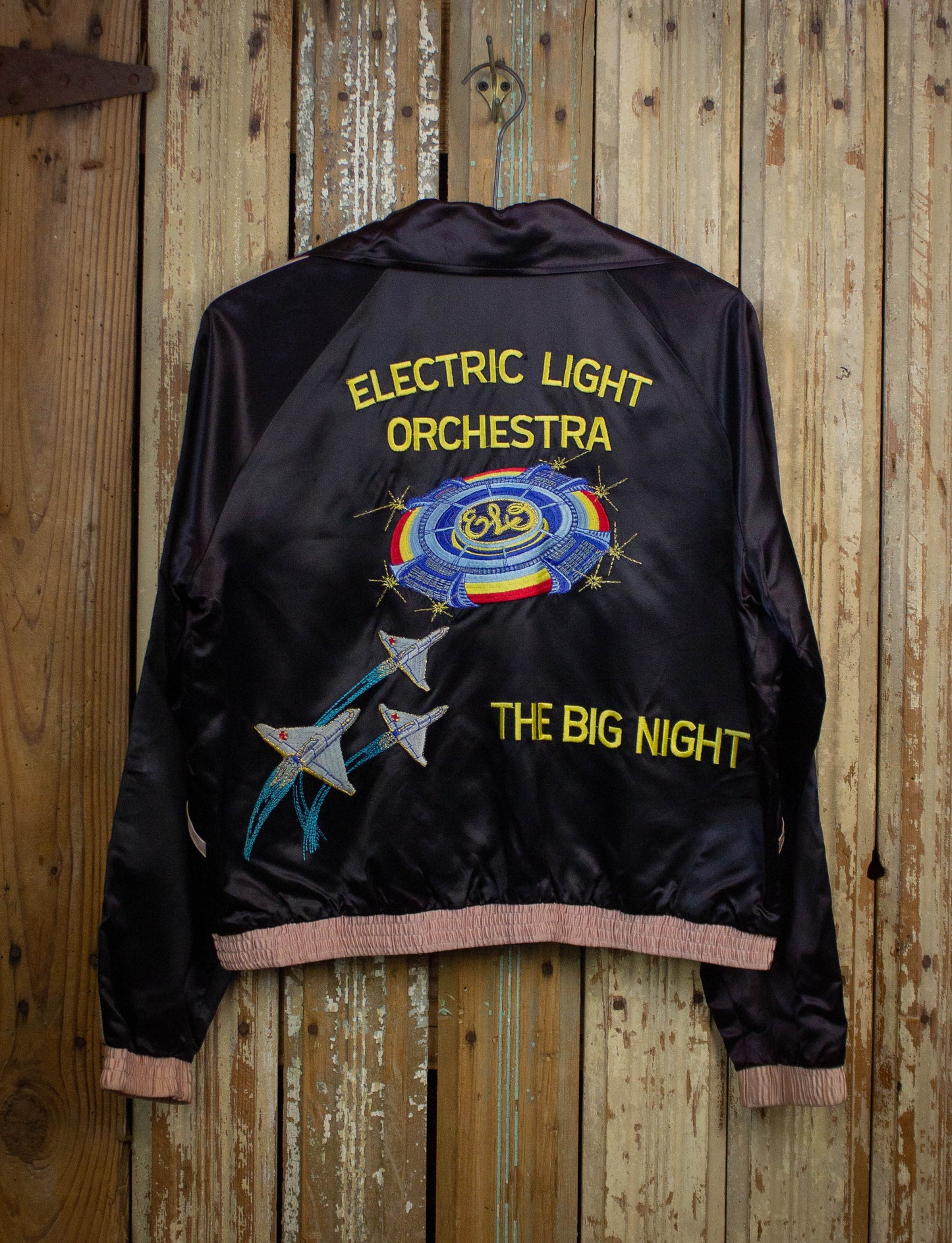 Vintage Electric Light Orchestra The Big Night Satin Tour Jacket 1978 Black and Pink Small