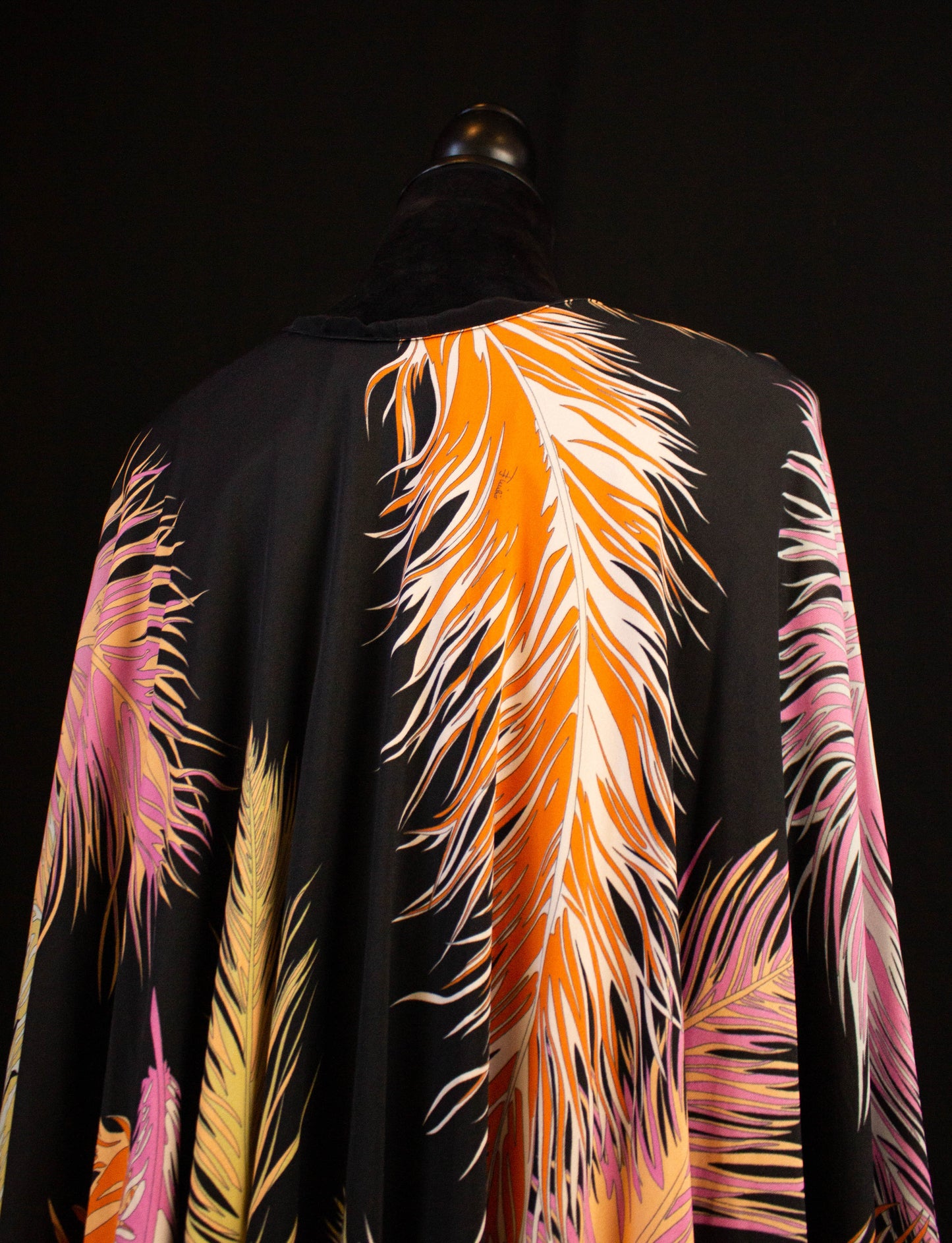 Vintage Emilio Pucci Feather Print Silk Blend Blouse Size 8
