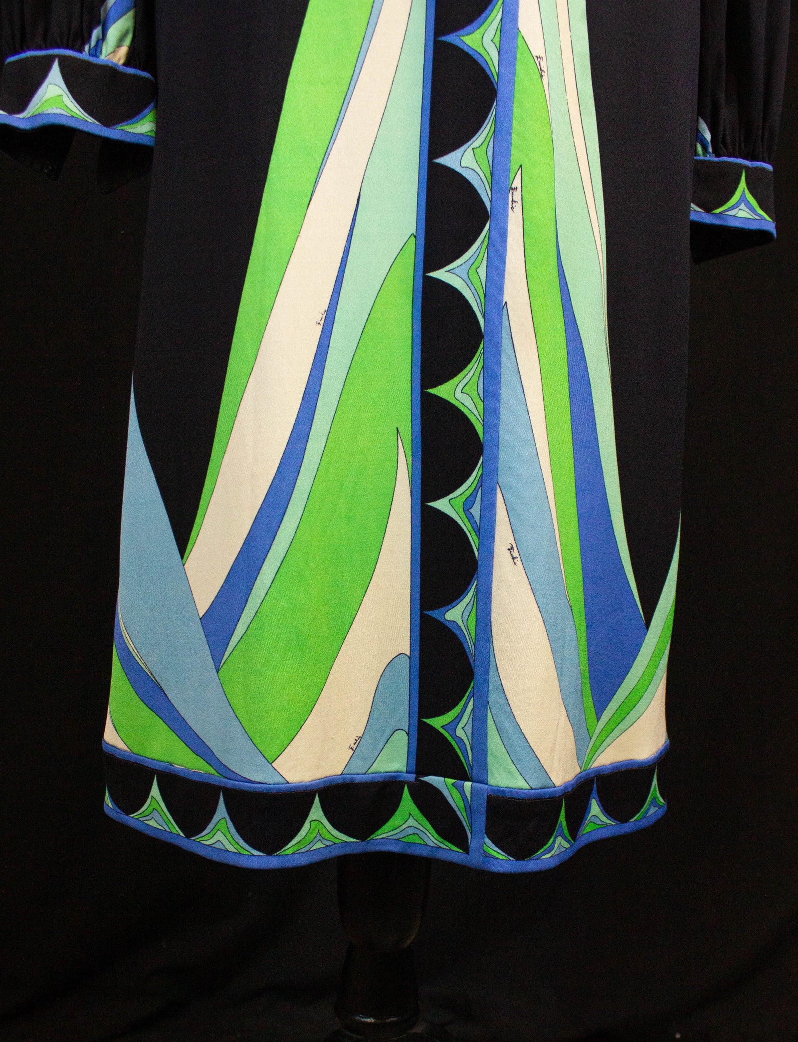 1960s / 1970s Emilio Pucci Print Silk Dress With Belt True 