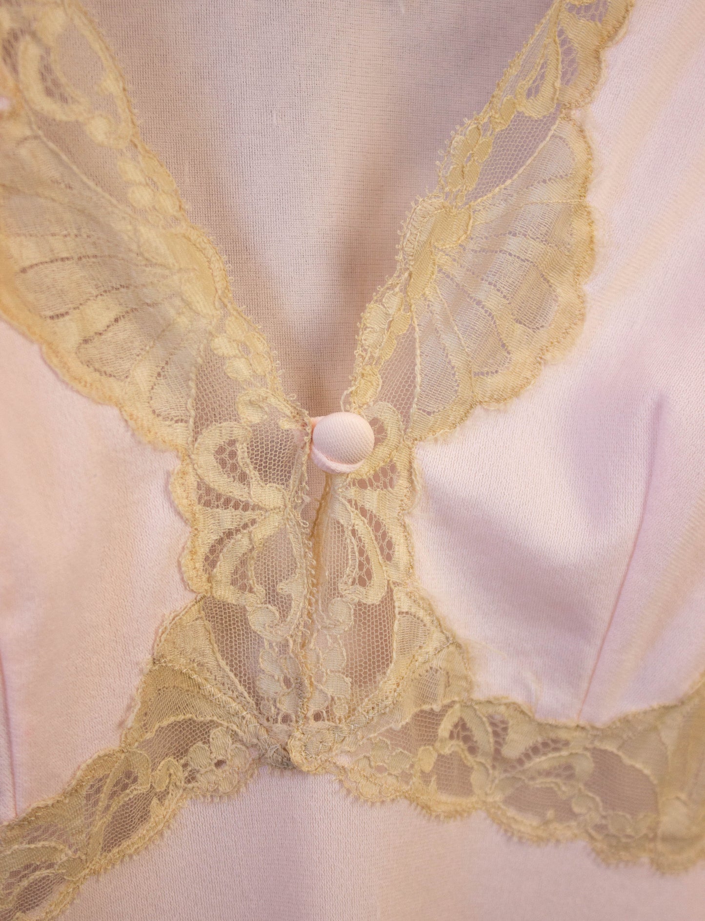 Vintage 60s Emilio Pucci Pink Sheer and Lace Nightgown Small