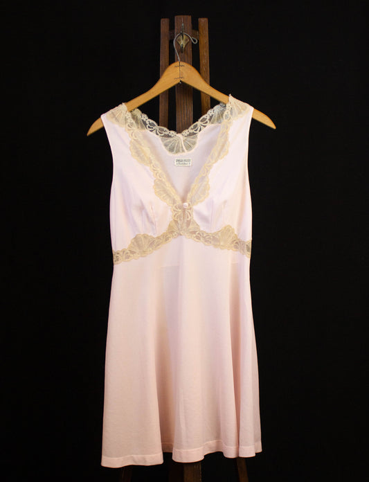 Vintage 60s Emilio Pucci Pink Sheer and Lace Nightgown Small