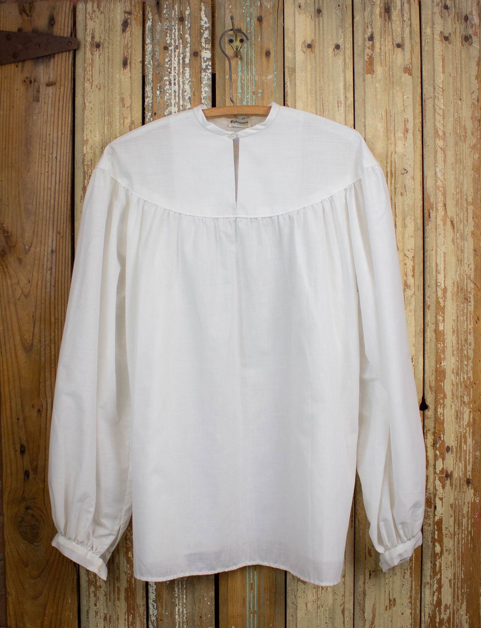 Vintage 60s Ephemera Deadstock Puffy Pirate Shirt White – Black Shag Vintage
