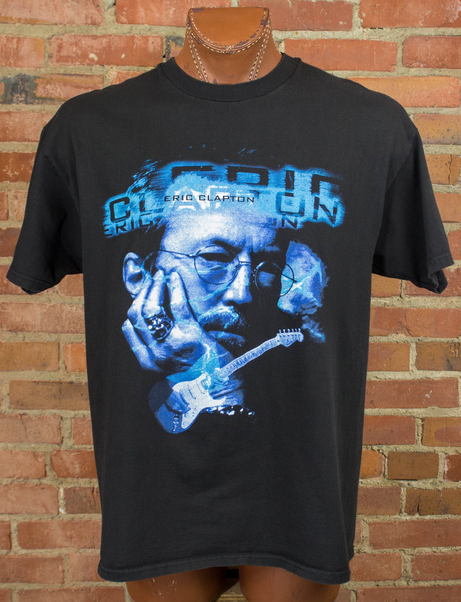 Vintage Eric Clapton Concert T Shirt 1998 World Tour Black and Blue XL