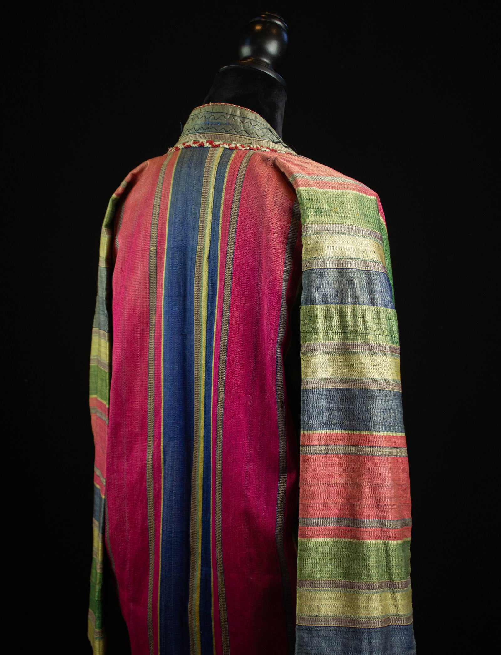 Vintage Ethnic Multicolor Striped Robe 40s Medium-Large – Black Shag ...