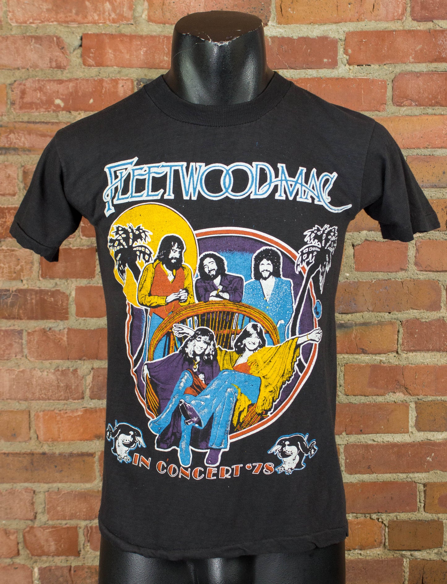 Vintage Fleetwood Mac Concert T Shirt 1978 Rumours American Tour Parking Lot Bootleg Black Small